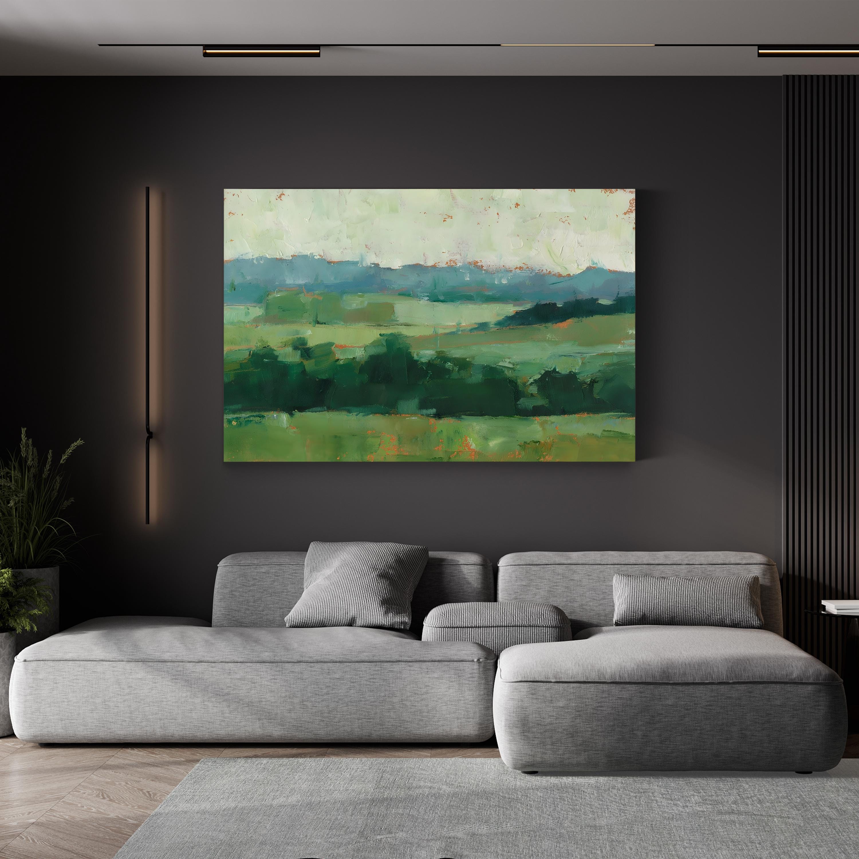 Sunset Tree Line Canvas Wall Art: Nature Vista Home Decor