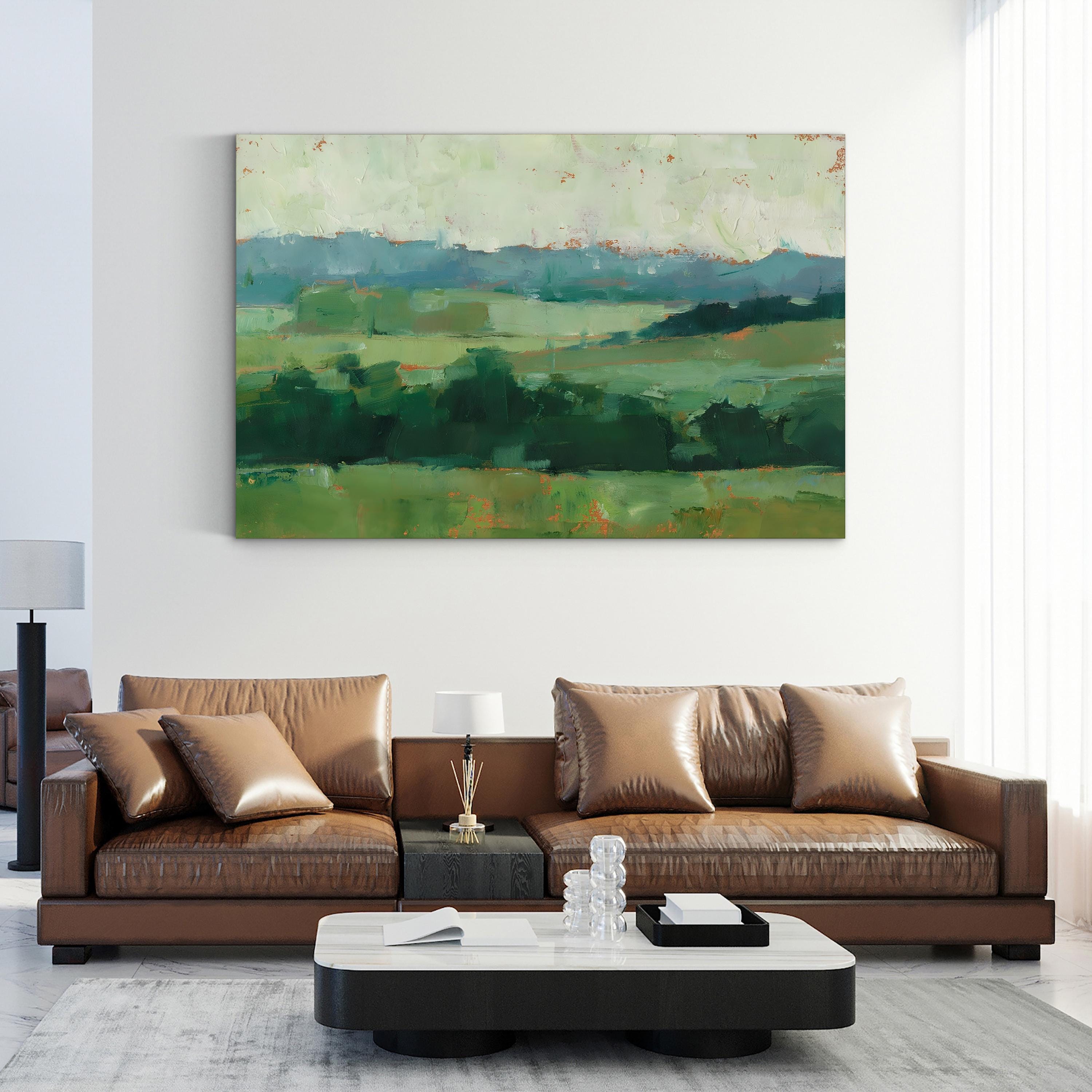 Sunset Tree Line Canvas Wall Art: Nature Vista Home Decor