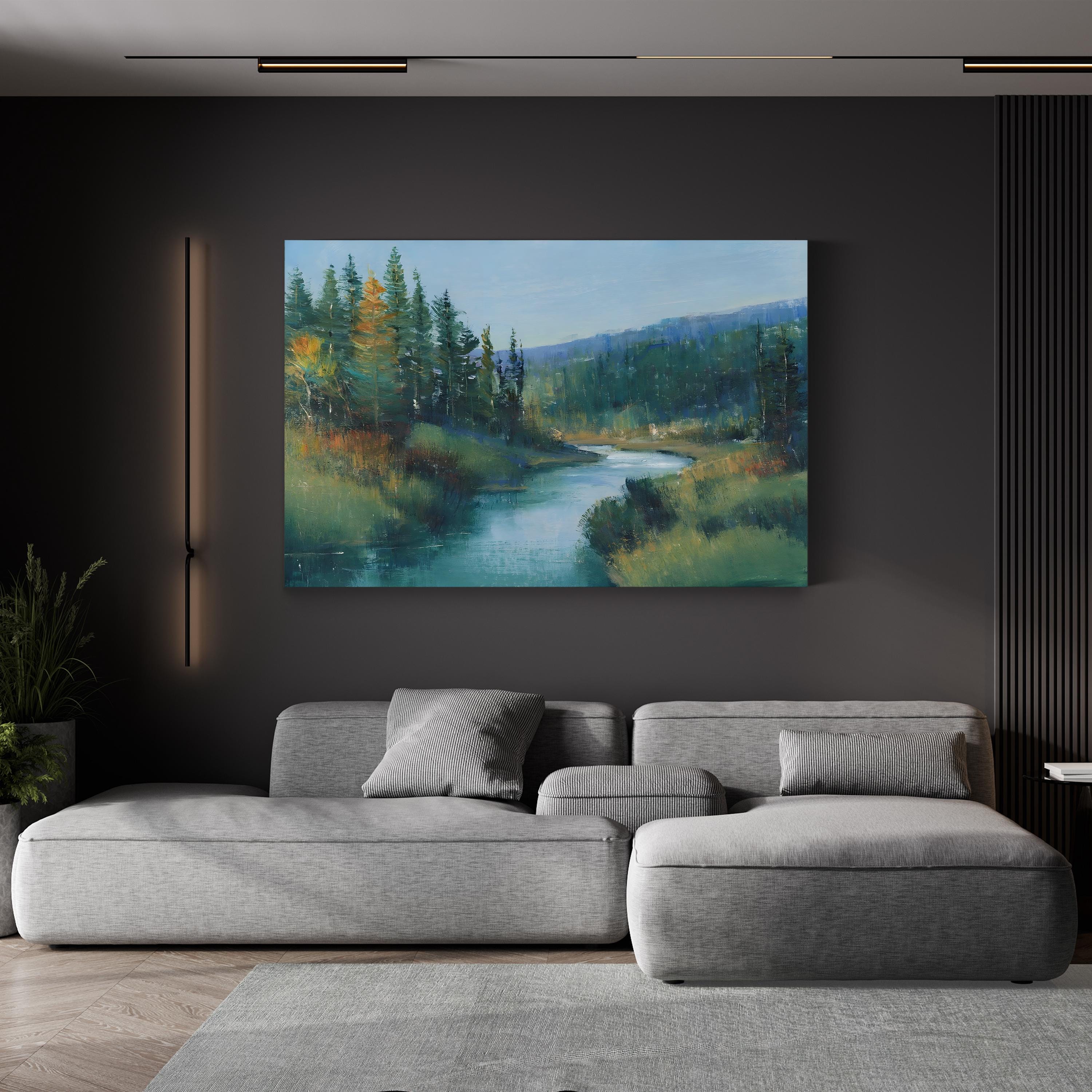 Trout Stream Canvas Art: Serene River Landscape by Tim O’Toole