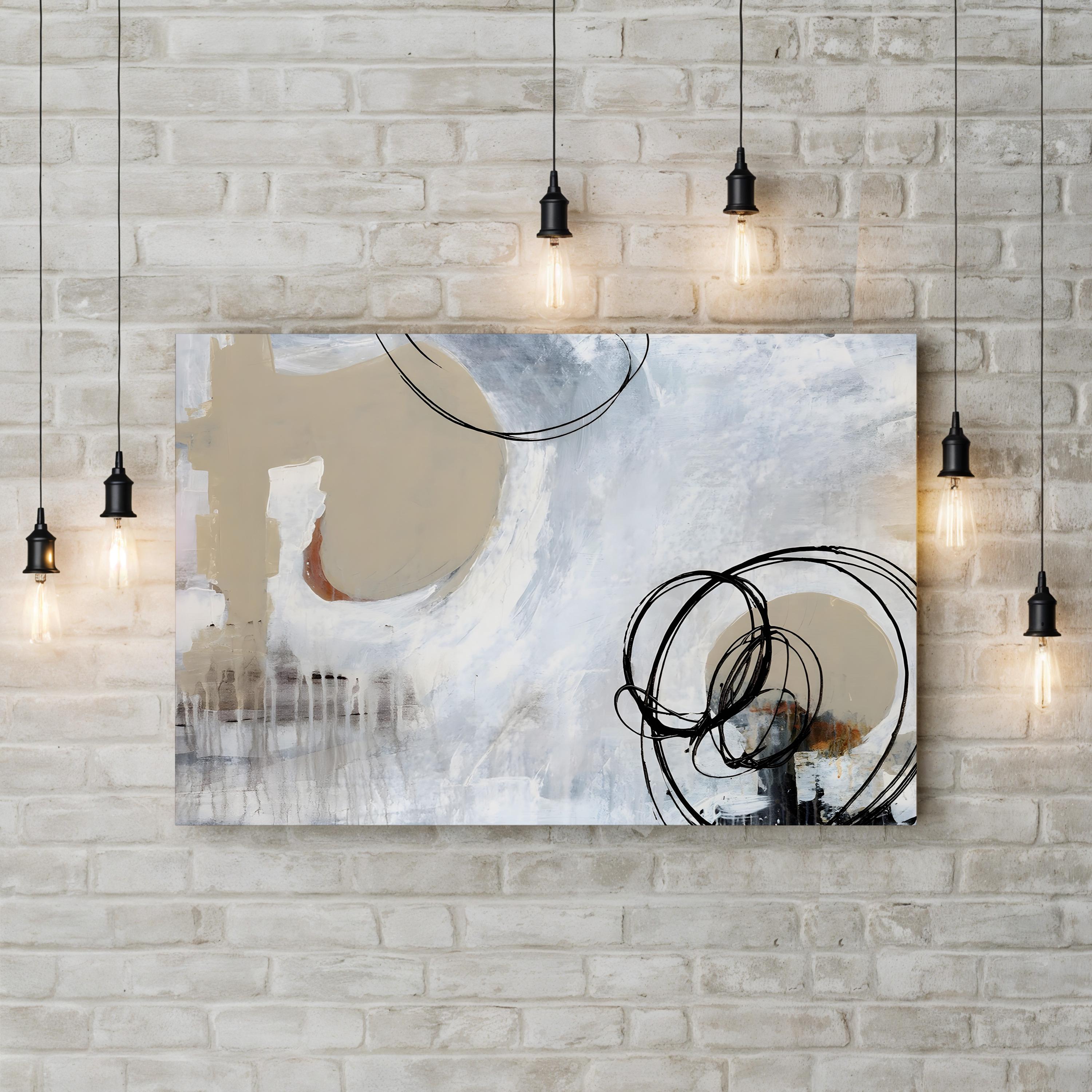 Verse I Wall Art by Joshua Schicker | Abstract Black Circles Minimalist Canvas