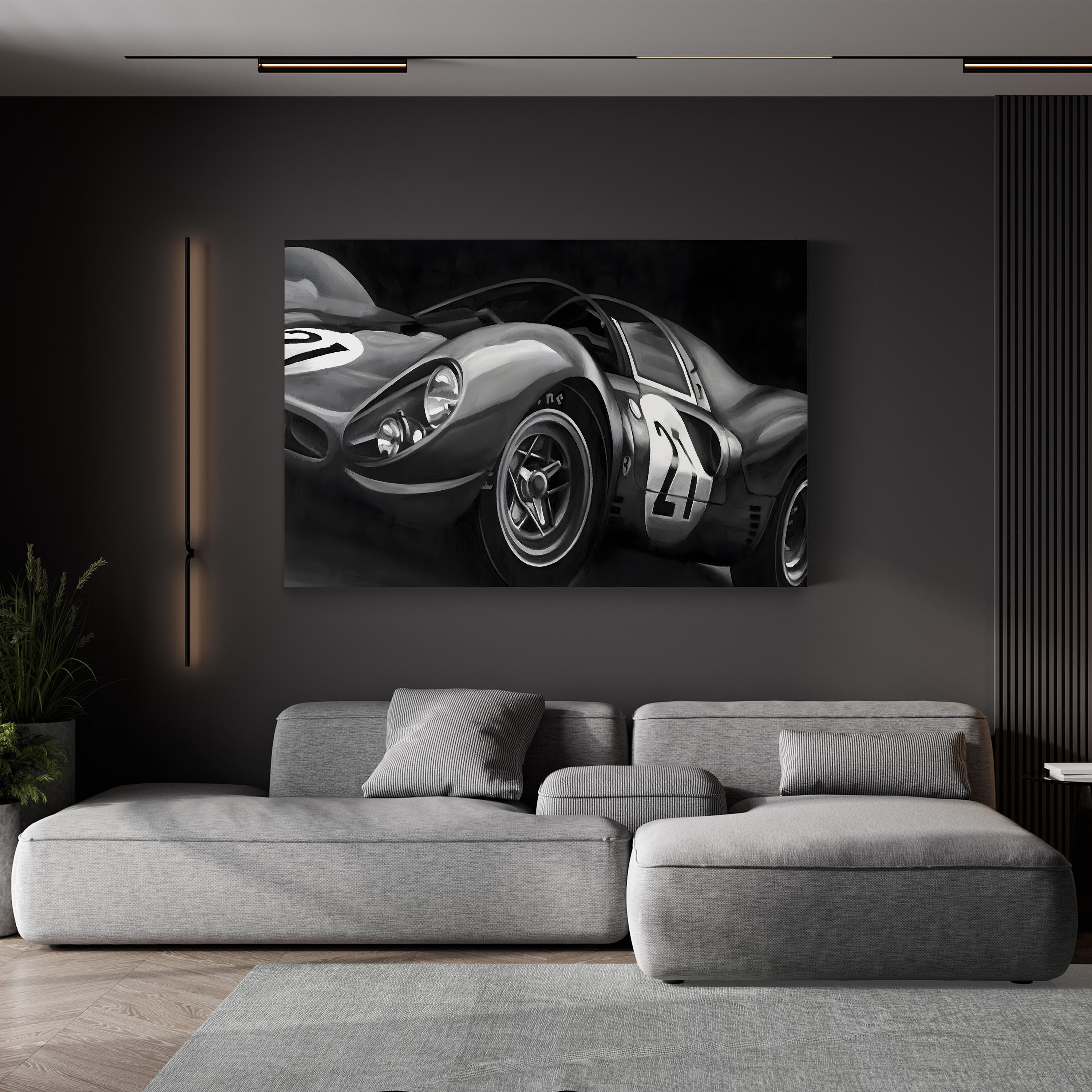 Classic Race Car in Motion – Vintage Photography Wall Art | Automotive Canvas Print