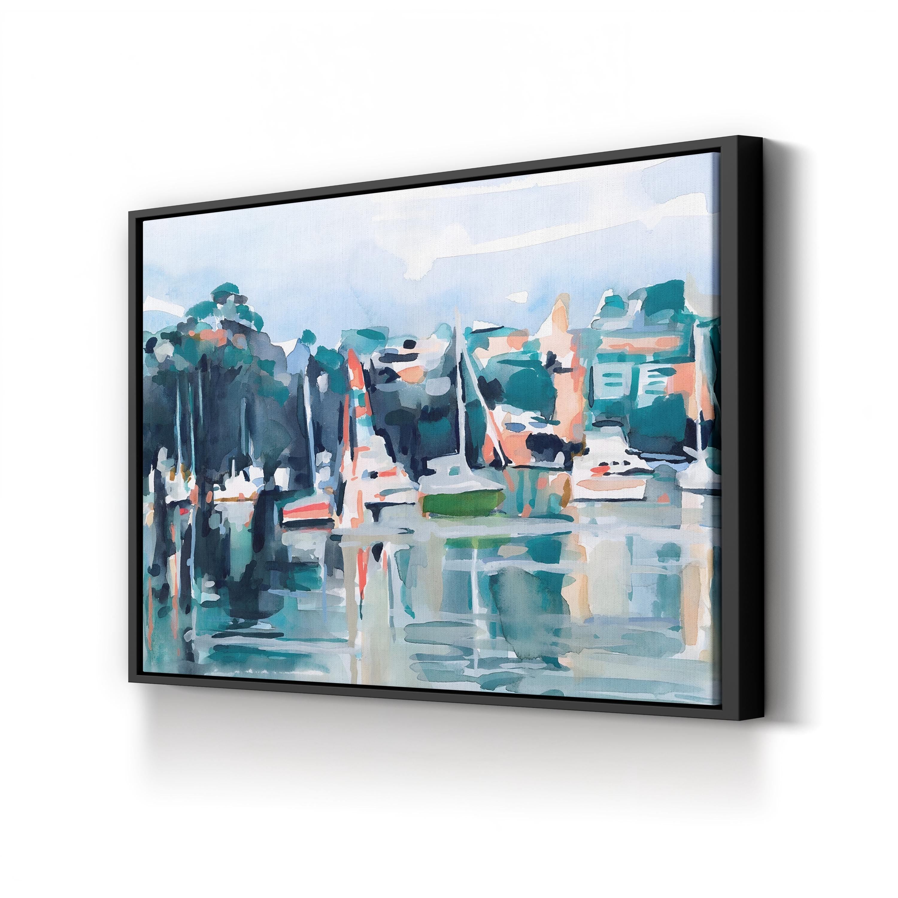 Serene Coastal Ocean Waves – Period Illustration Wall Art | Beach House Canvas Print