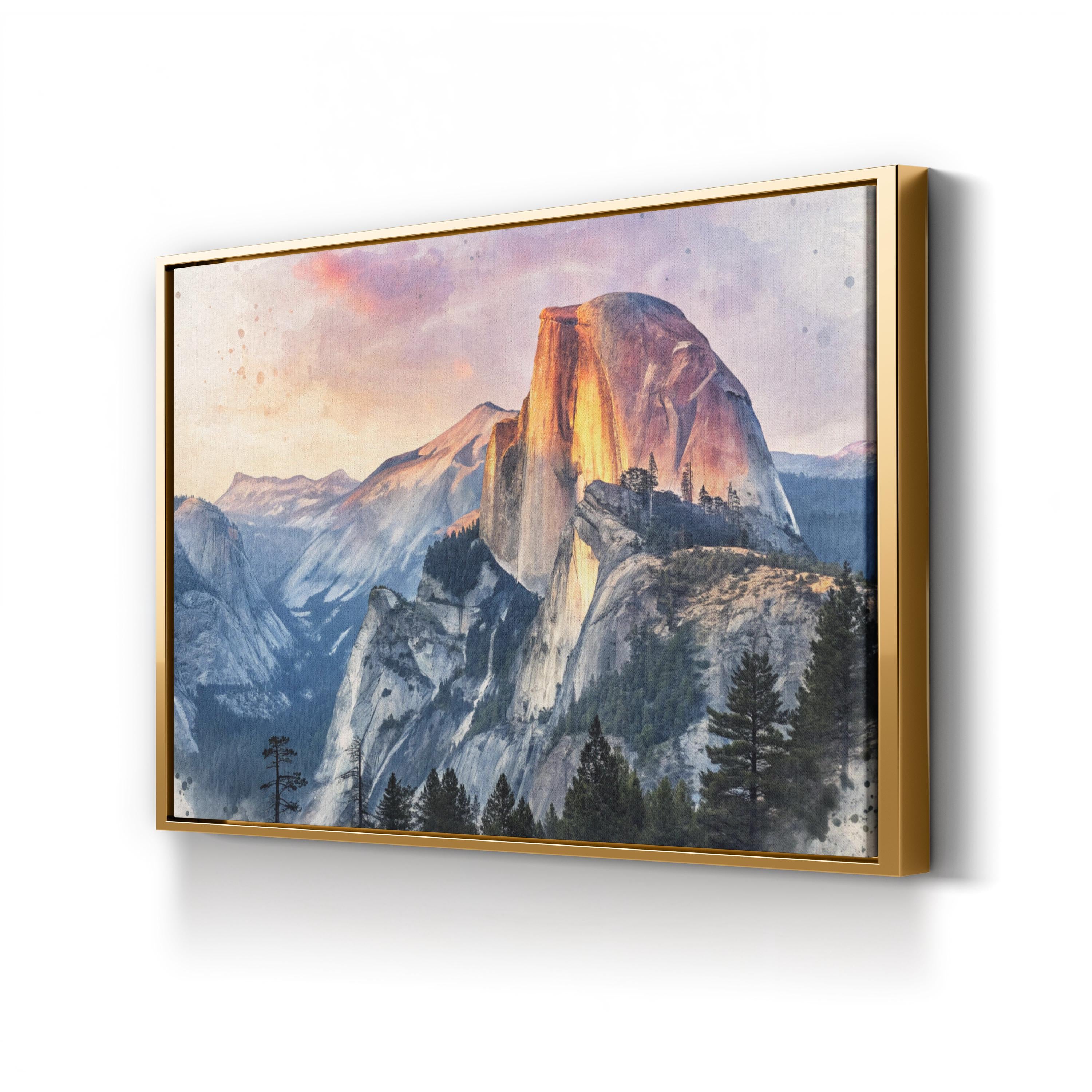 Yosemite Half Dome Sunset – Vintage Photography Wall Art | Mountain Landscape Canvas Print