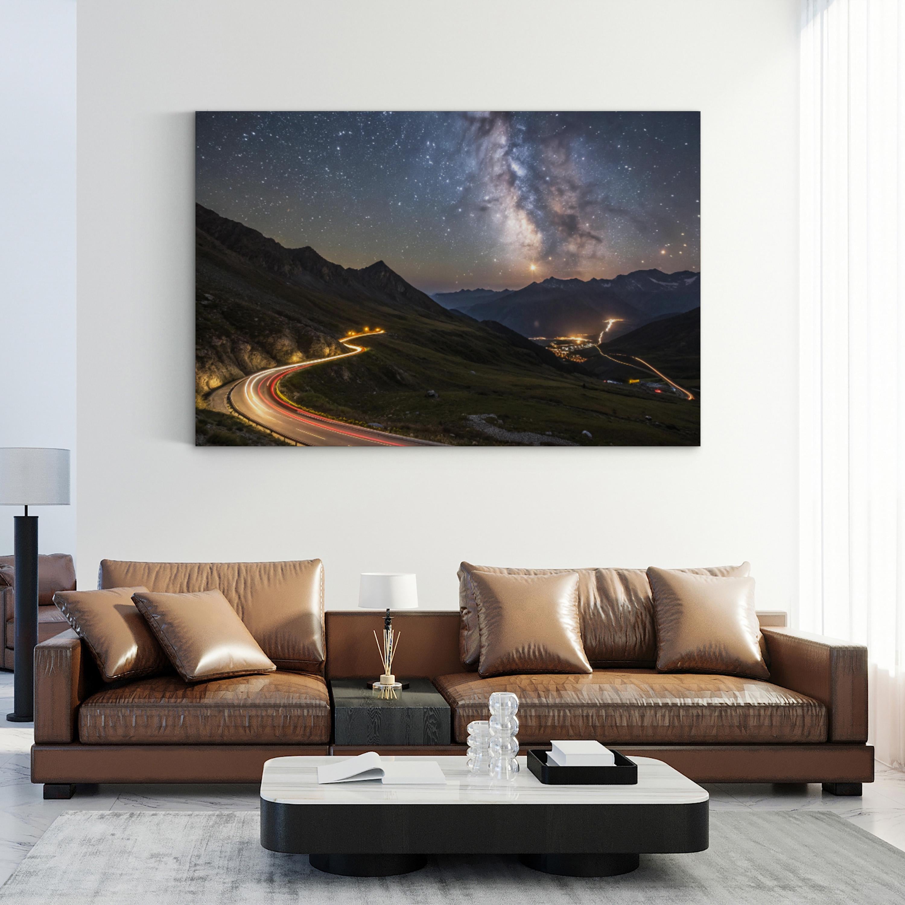 Agnel Pass Mountain Road – Vintage Photography Wall Art | Alpine Landscape Canvas Print