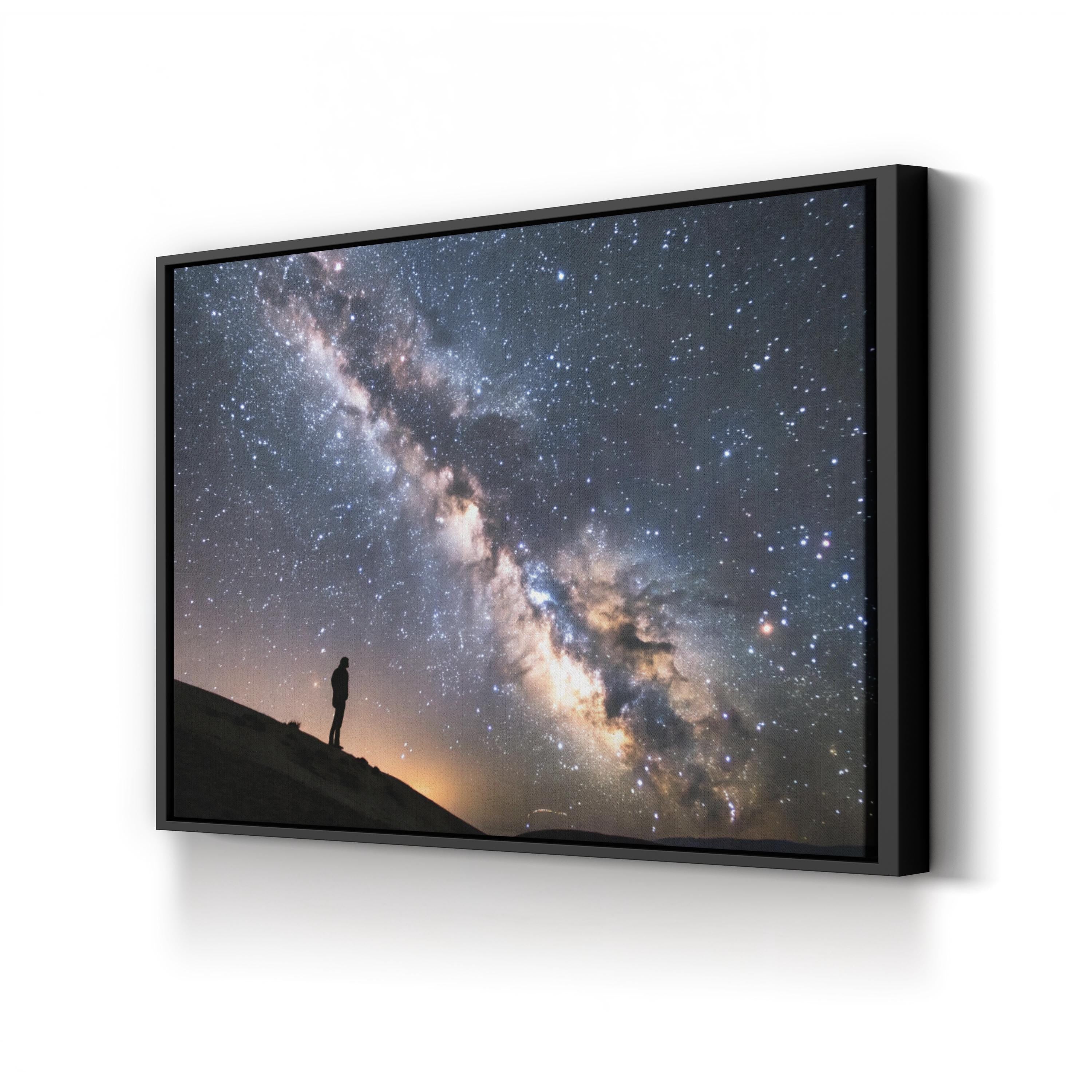 Alone in the Universe – Period Illustration Wall Art | Cosmic Galaxy Canvas Print