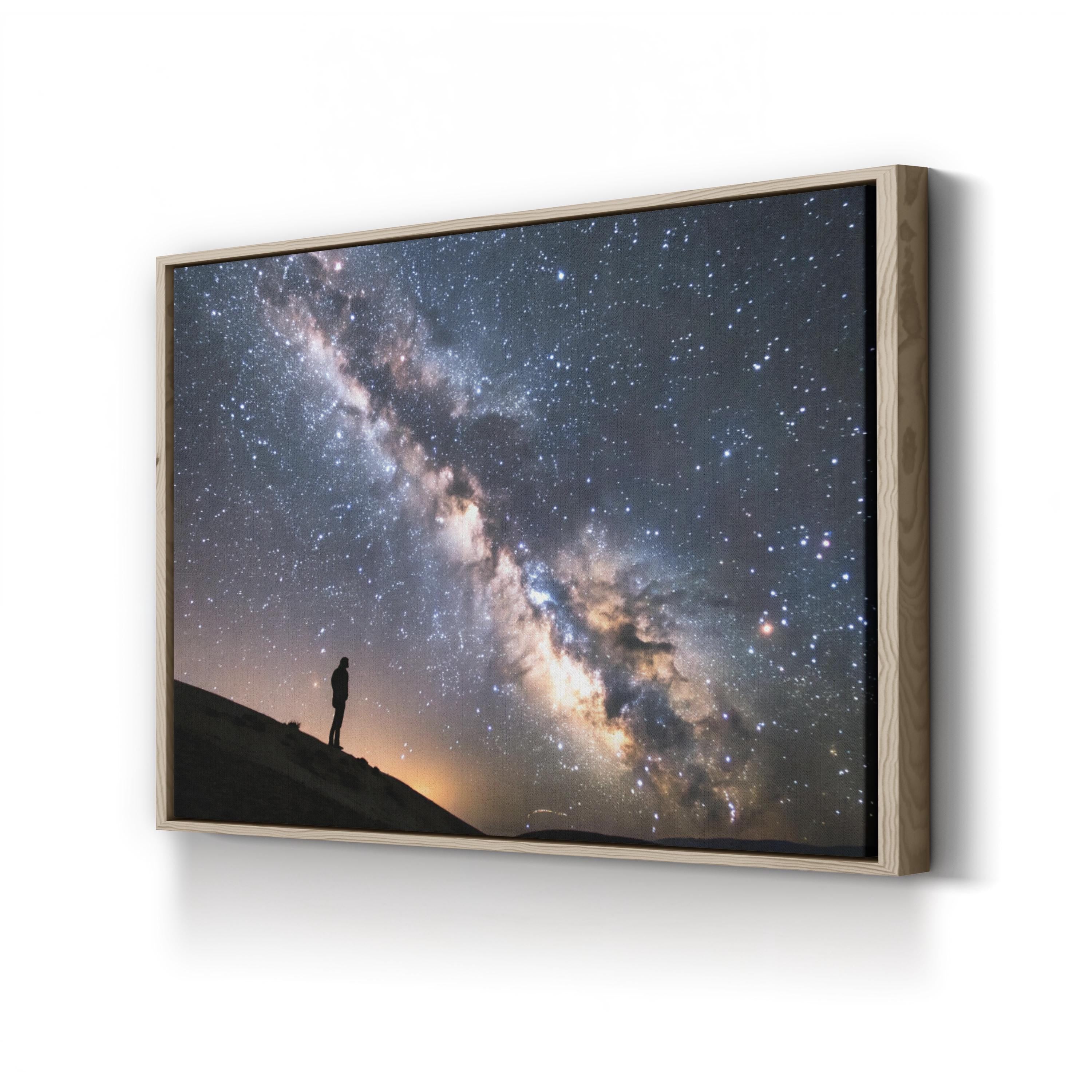 Alone in the Universe – Period Illustration Wall Art | Cosmic Galaxy Canvas Print