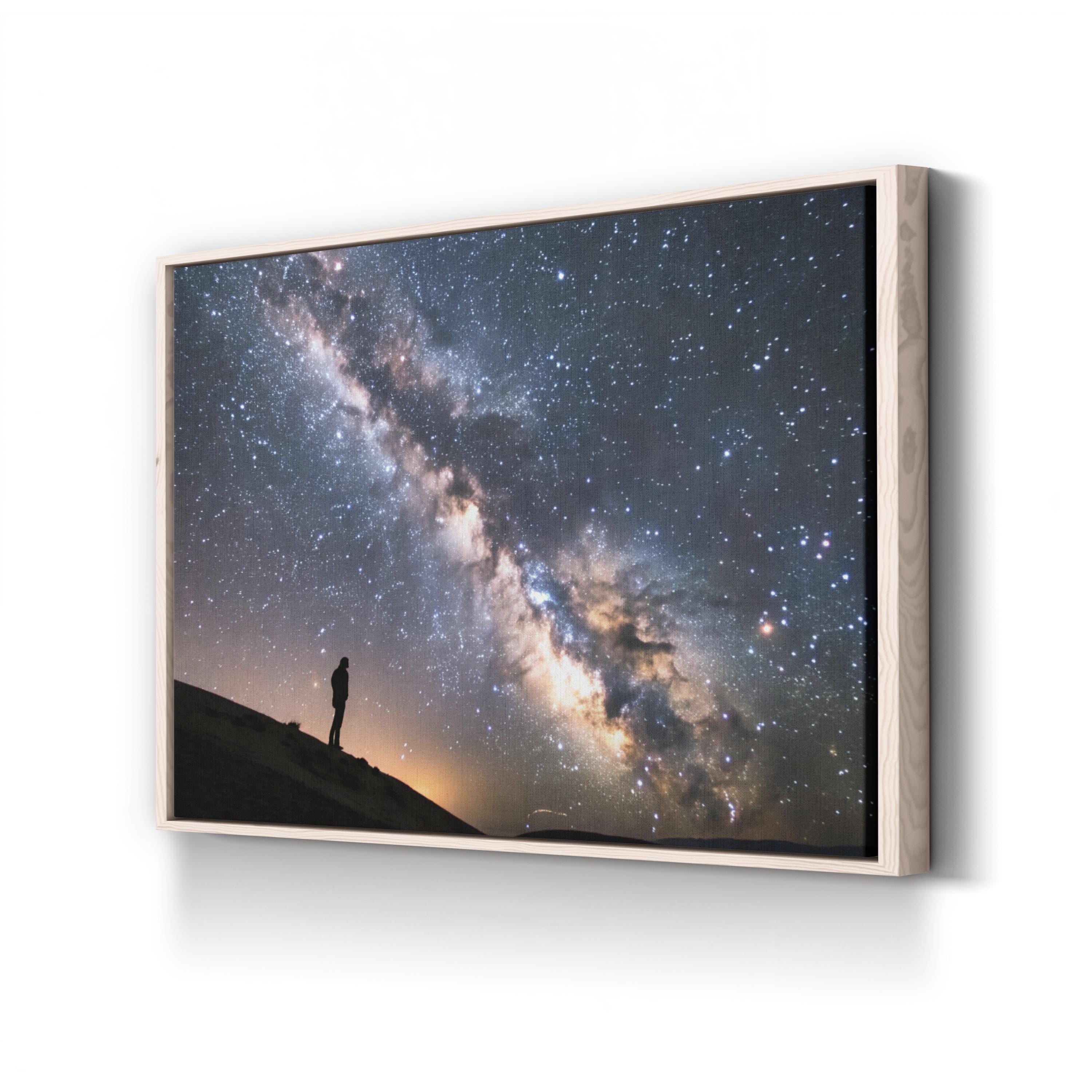 Alone in the Universe – Period Illustration Wall Art | Cosmic Galaxy Canvas Print