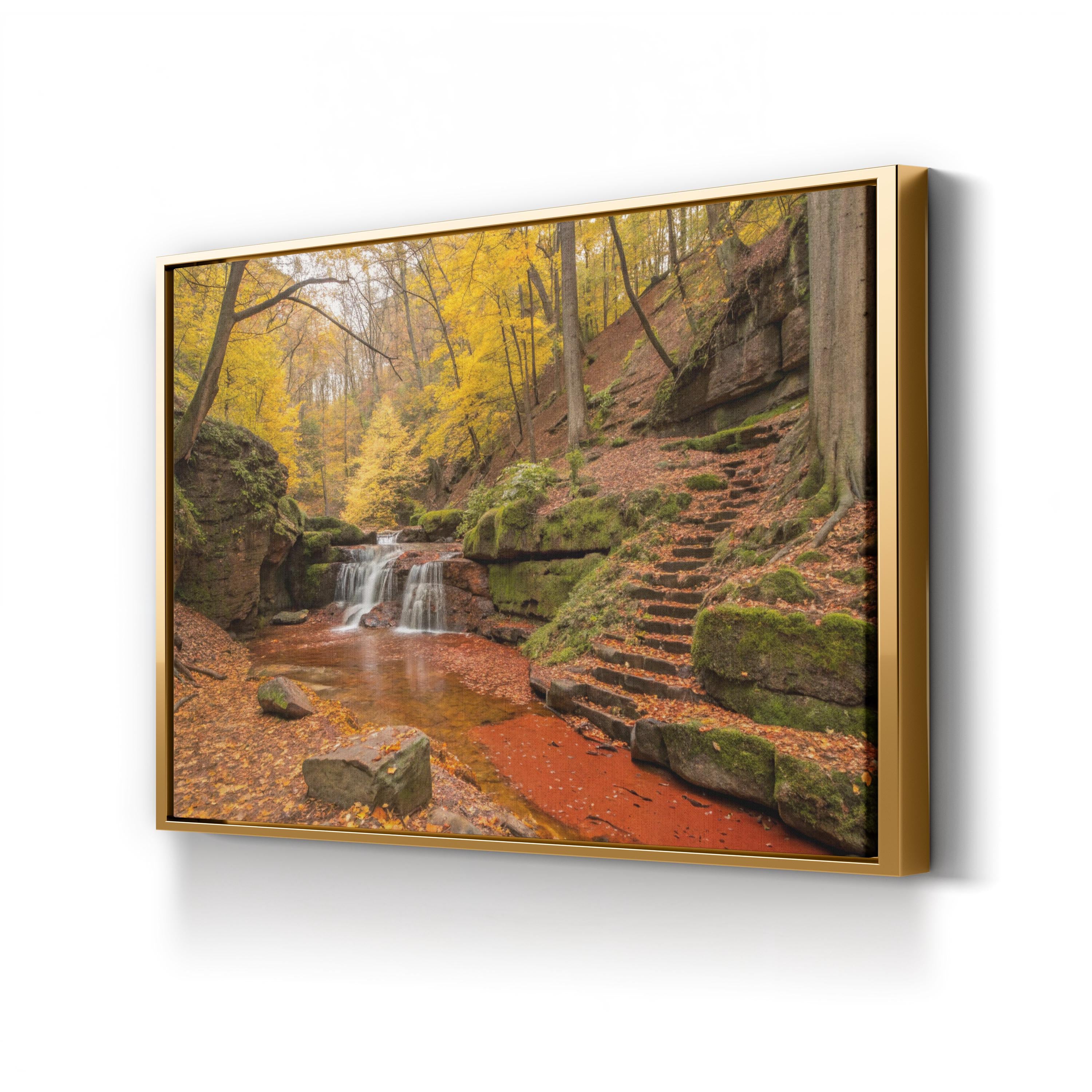Ash Cave Waterfall Hocking Hills – Vintage Photography Wall Art | Ohio Landscape Canvas Print