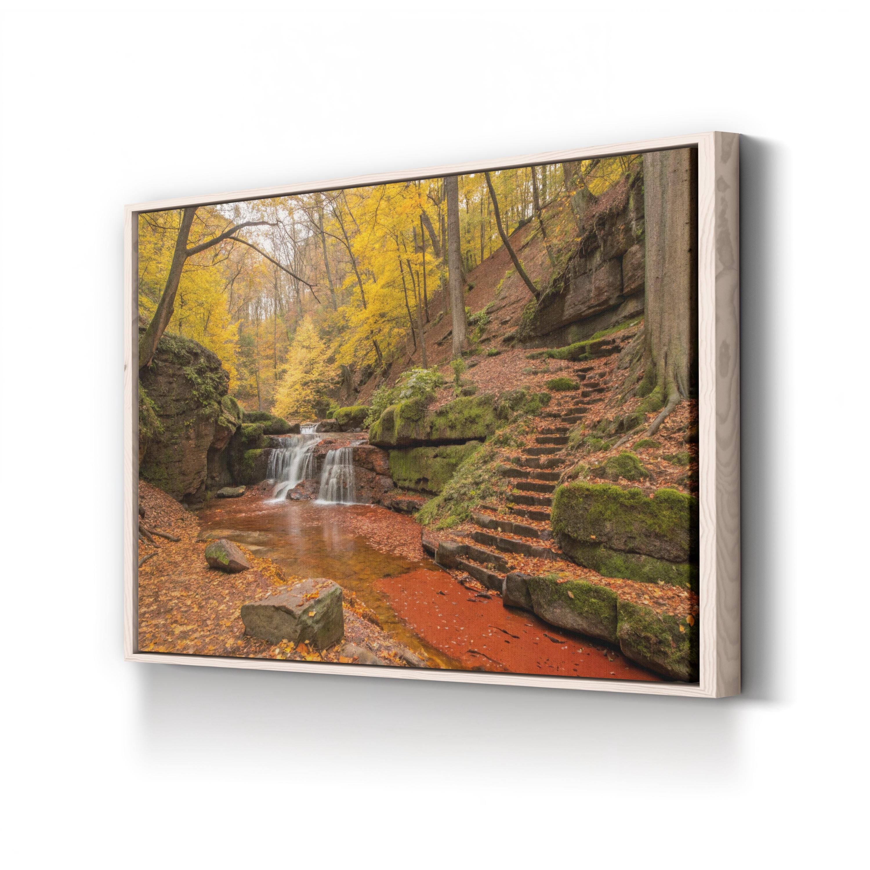 Ash Cave Waterfall Hocking Hills – Vintage Photography Wall Art | Ohio Landscape Canvas Print