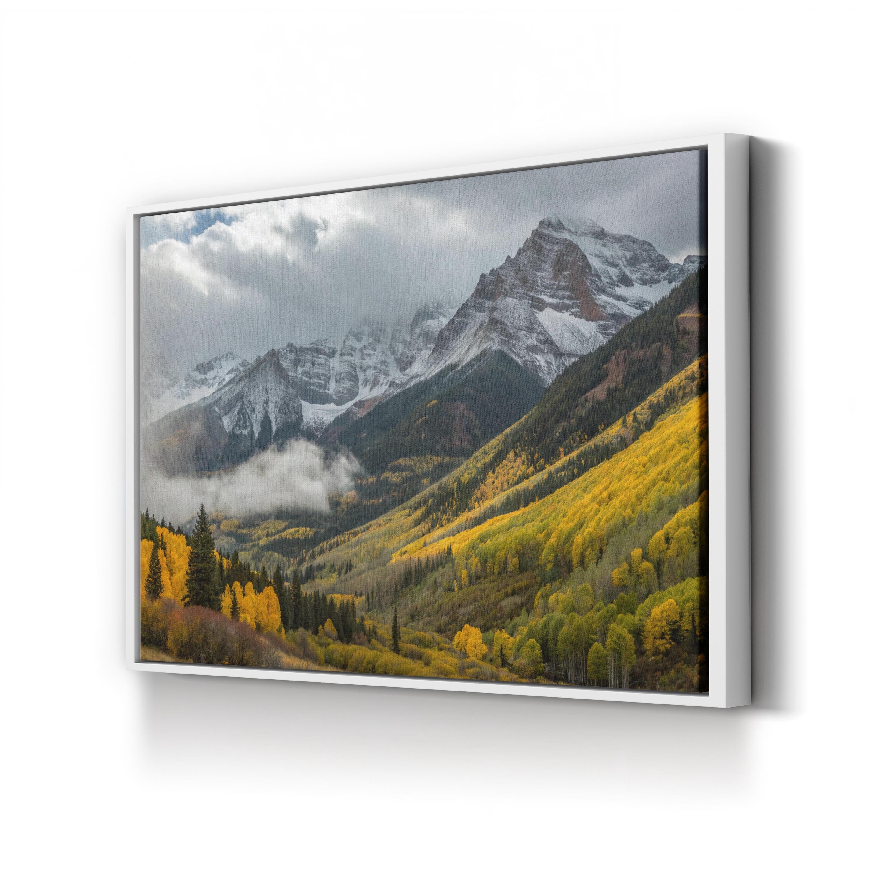Autumn Mountain Foliage – Vintage Photography Wall Art | Vibrant Fall Landscape Canvas Print