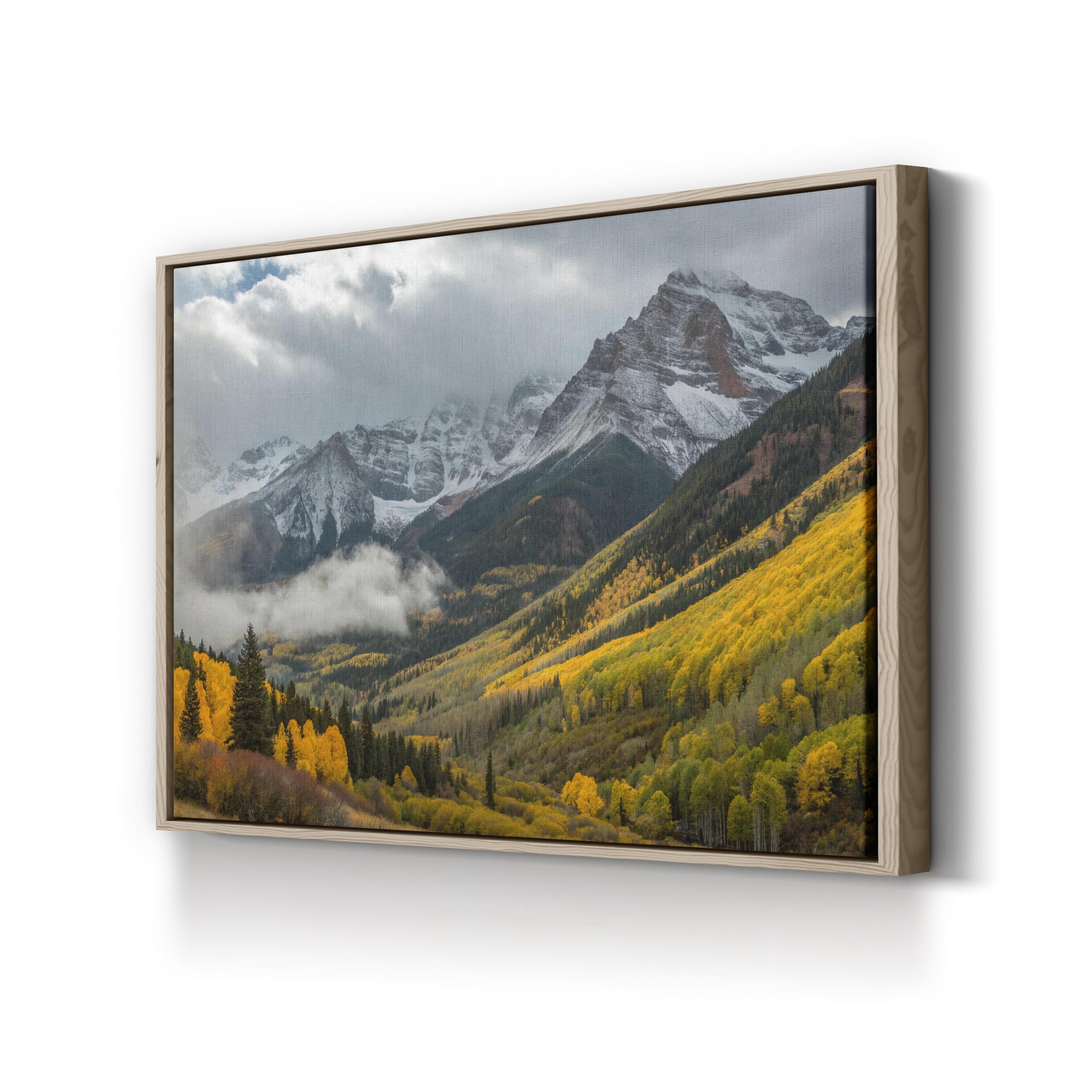 Autumn Mountain Foliage – Vintage Photography Wall Art | Vibrant Fall Landscape Canvas Print