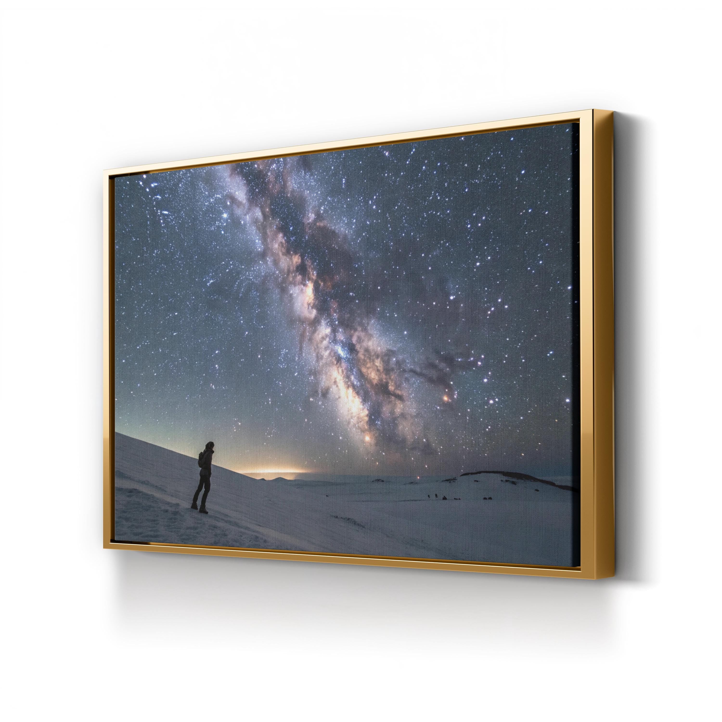 Milky Way Galaxy Snowy Night – Vintage Photography Wall Art | Stargazing Canvas Print