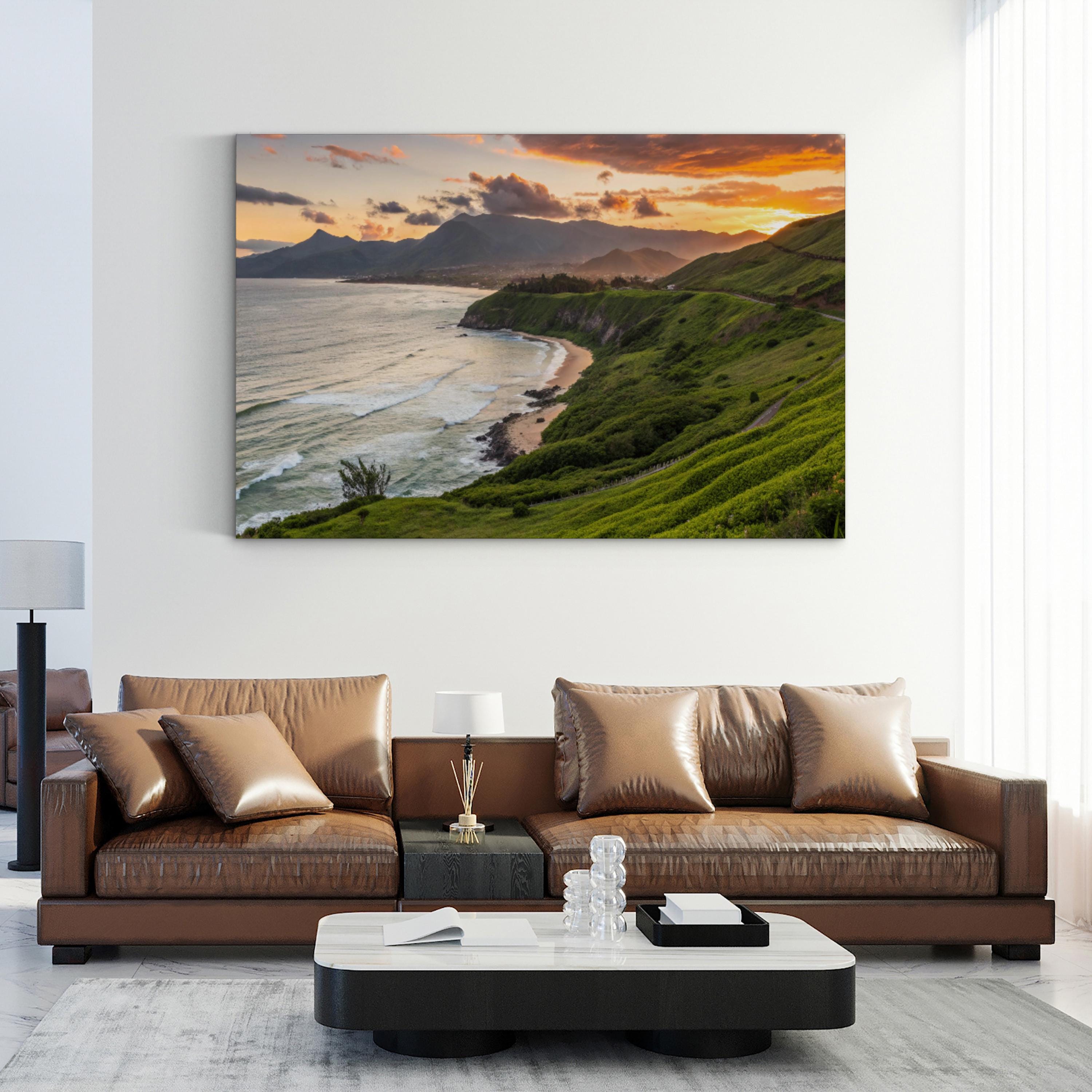Coastal Sunset Cliff Landscape: Big Sur California Ocean Photography
