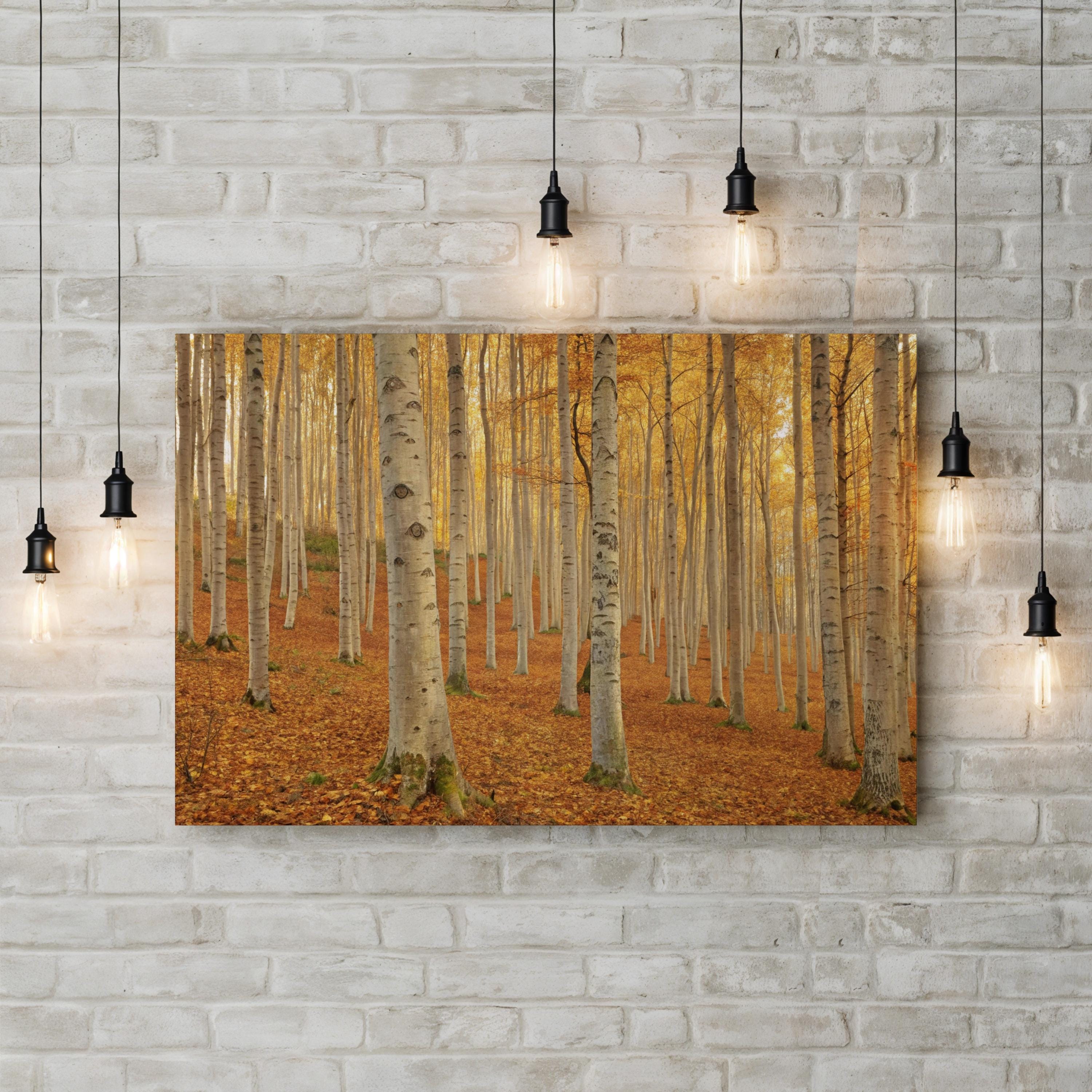 Autumn Beech Grove – Period Illustration Wall Art | Forest Path Canvas Print
