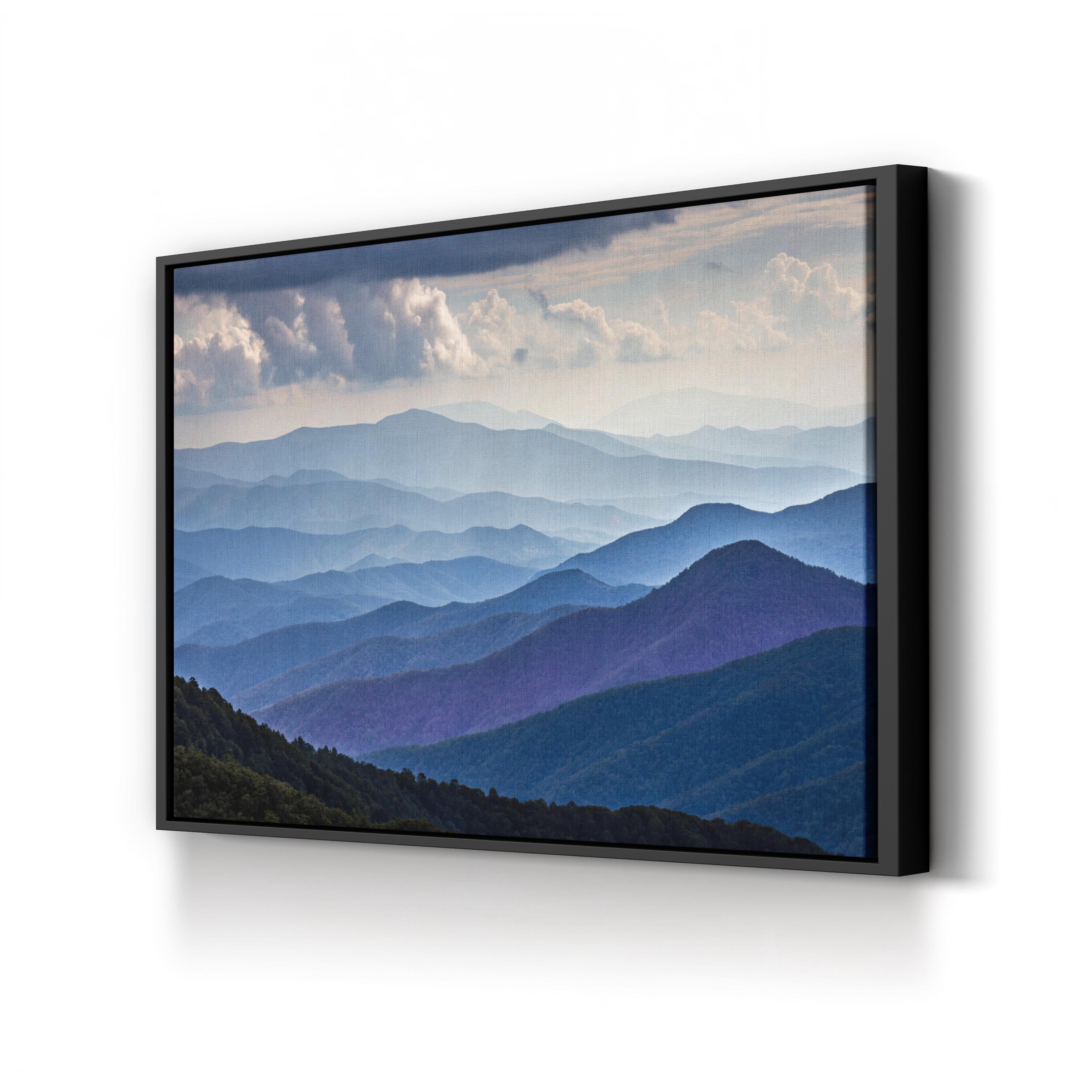 Blue Hills Layered Landscape – Vintage Photography Wall Art | Peaceful Nature Canvas Print