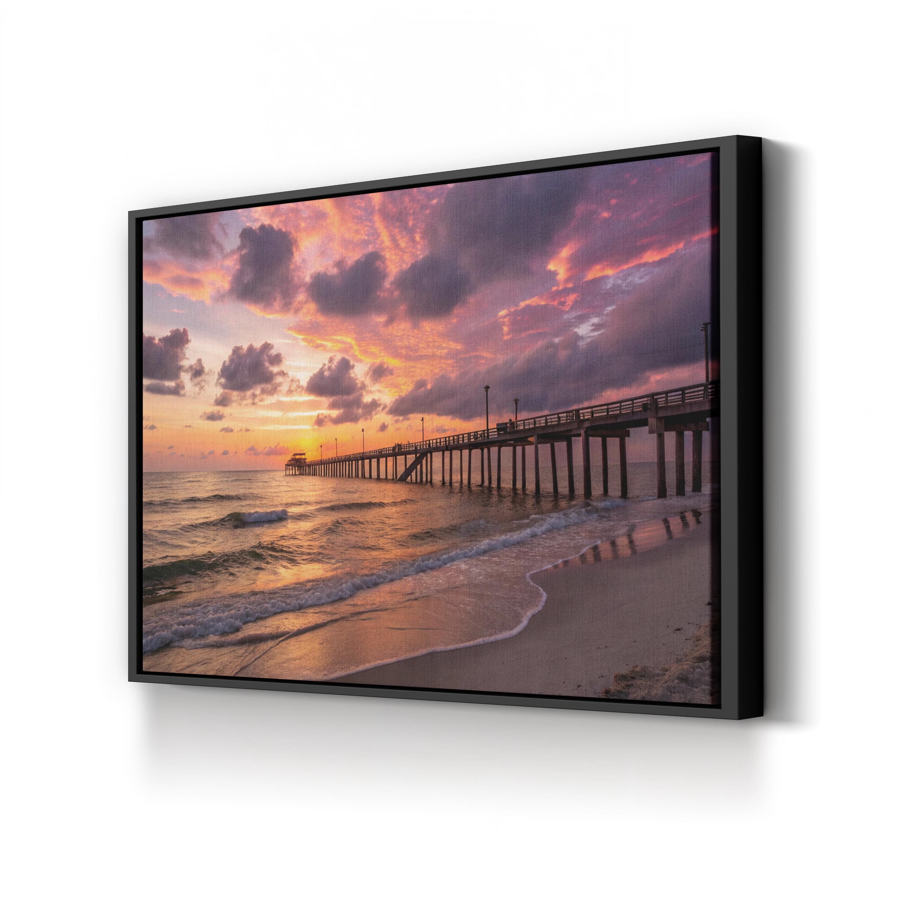 Corpus Christi Pier at Sunset — Corpus Christi, Texas Coastal Canvas Wall Art