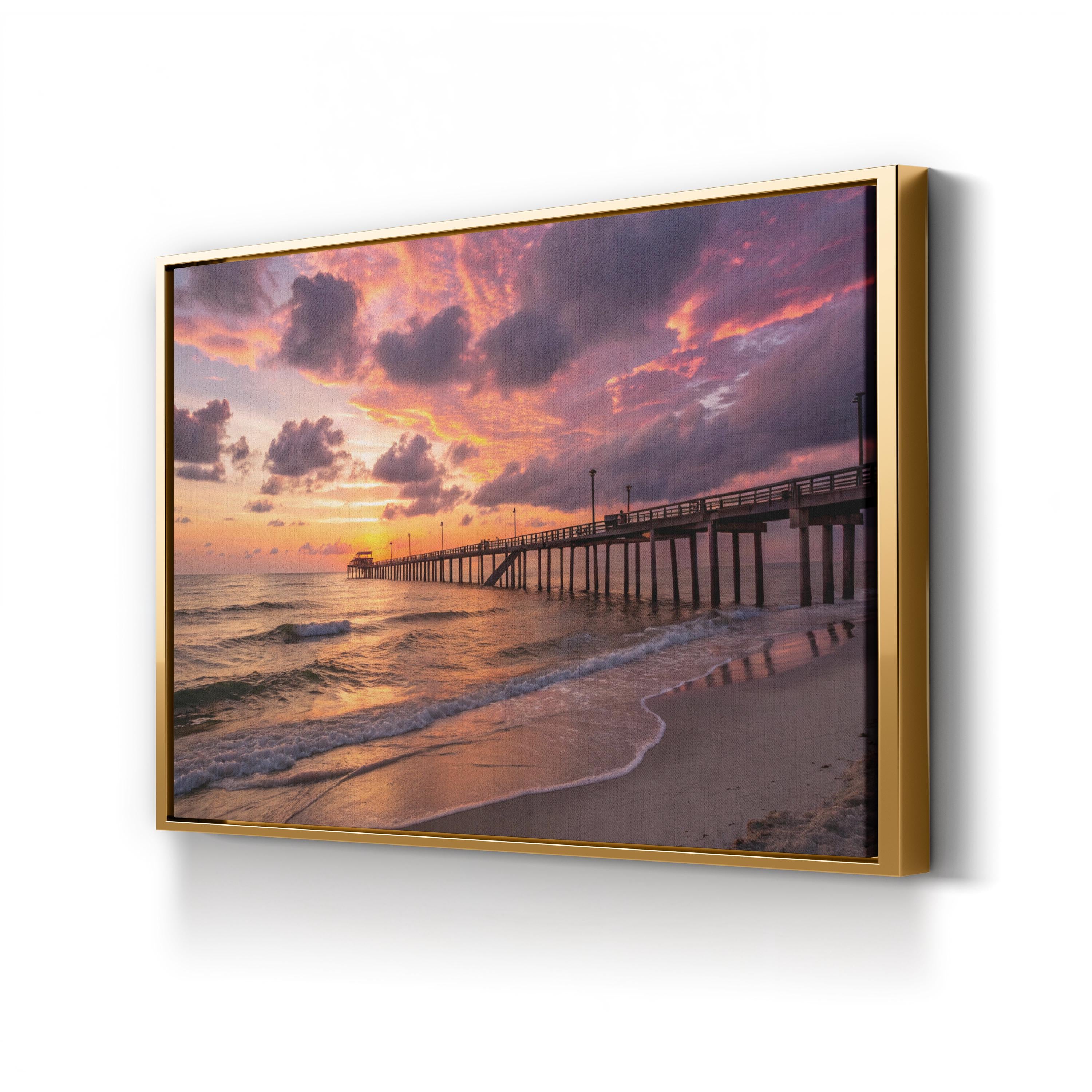 Corpus Christi Pier at Sunset — Corpus Christi, Texas Coastal Canvas Wall Art