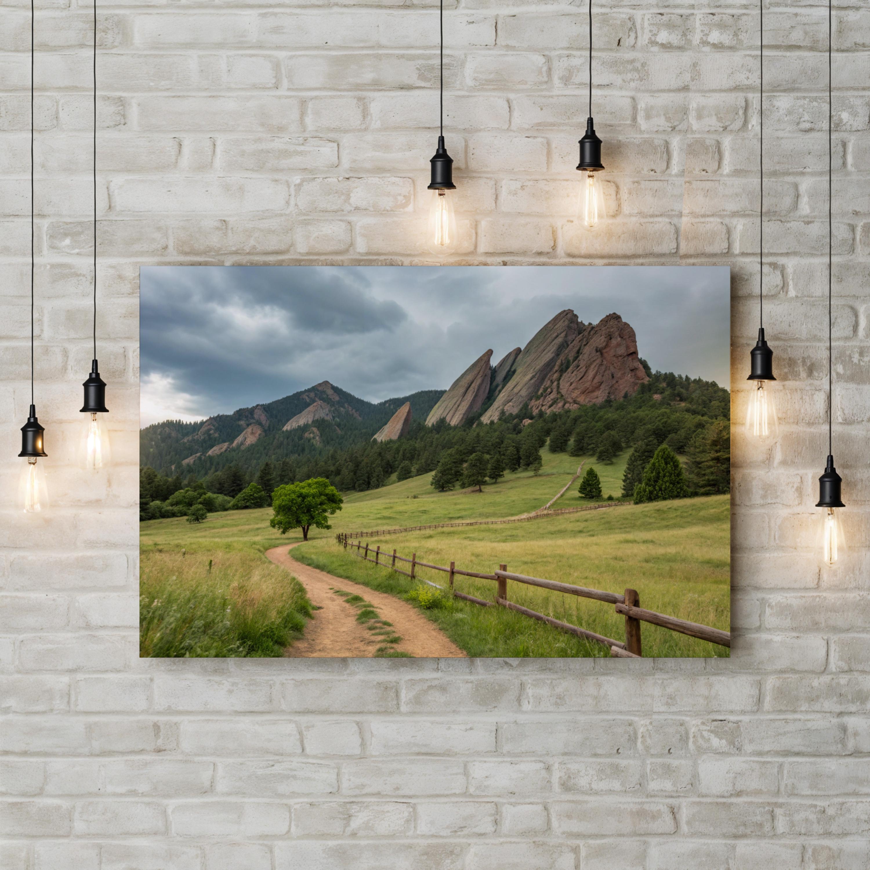 Boulder Flatirons in Coloarado Canvas Wall Art
