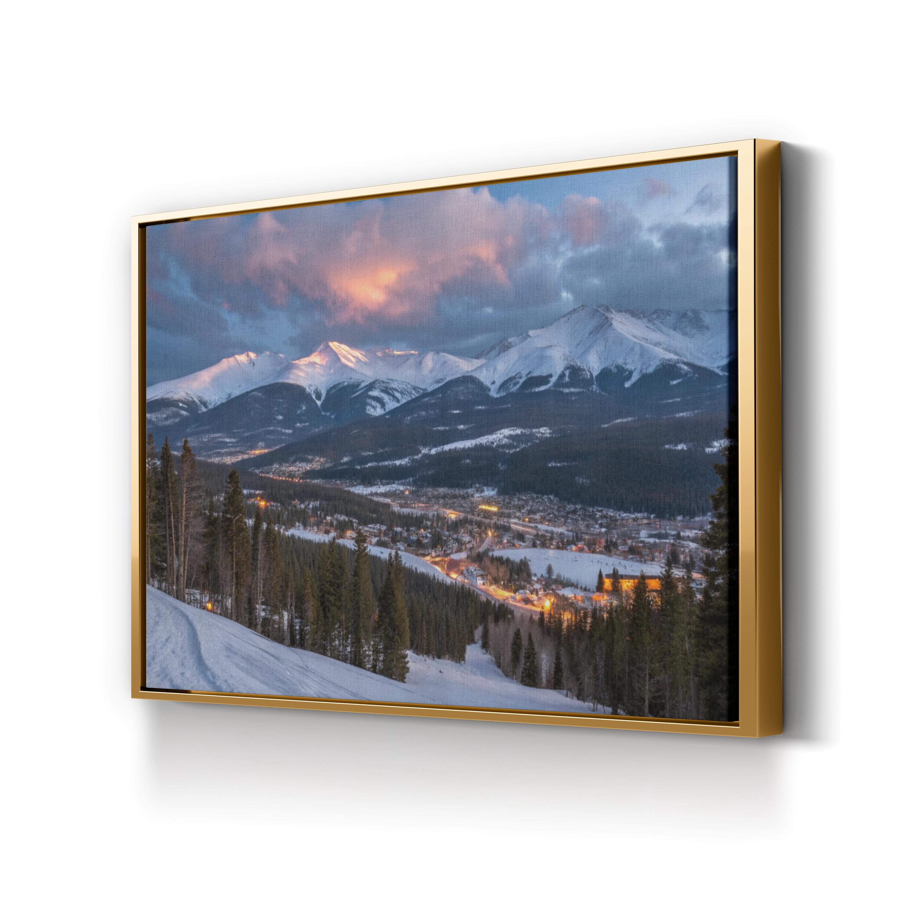 Breckenridge Snowy Mountain Dusk – Vintage Photography Wall Art | Rocky Mountain Canvas Print