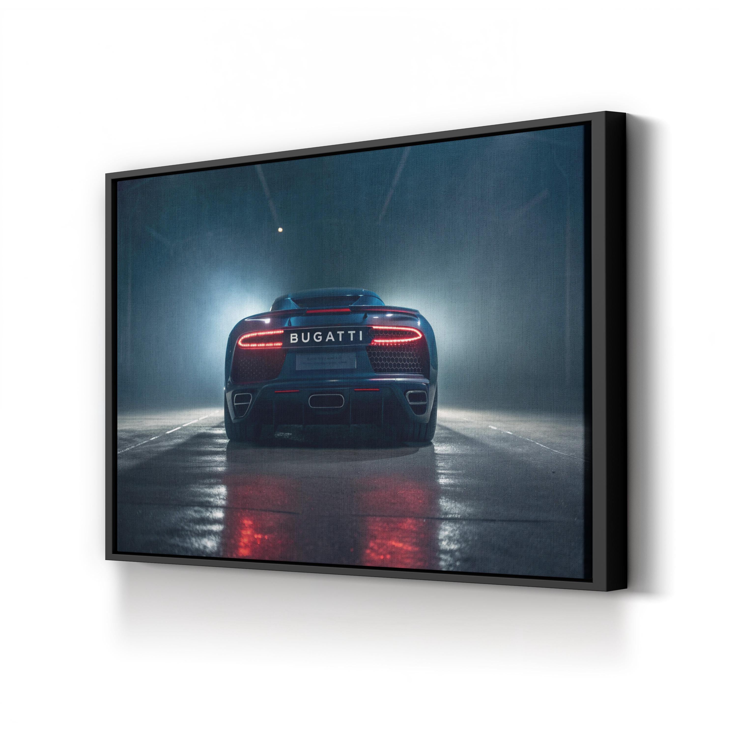 Bugatti V3 Canvas Art – Luxury Sports Car Rear View