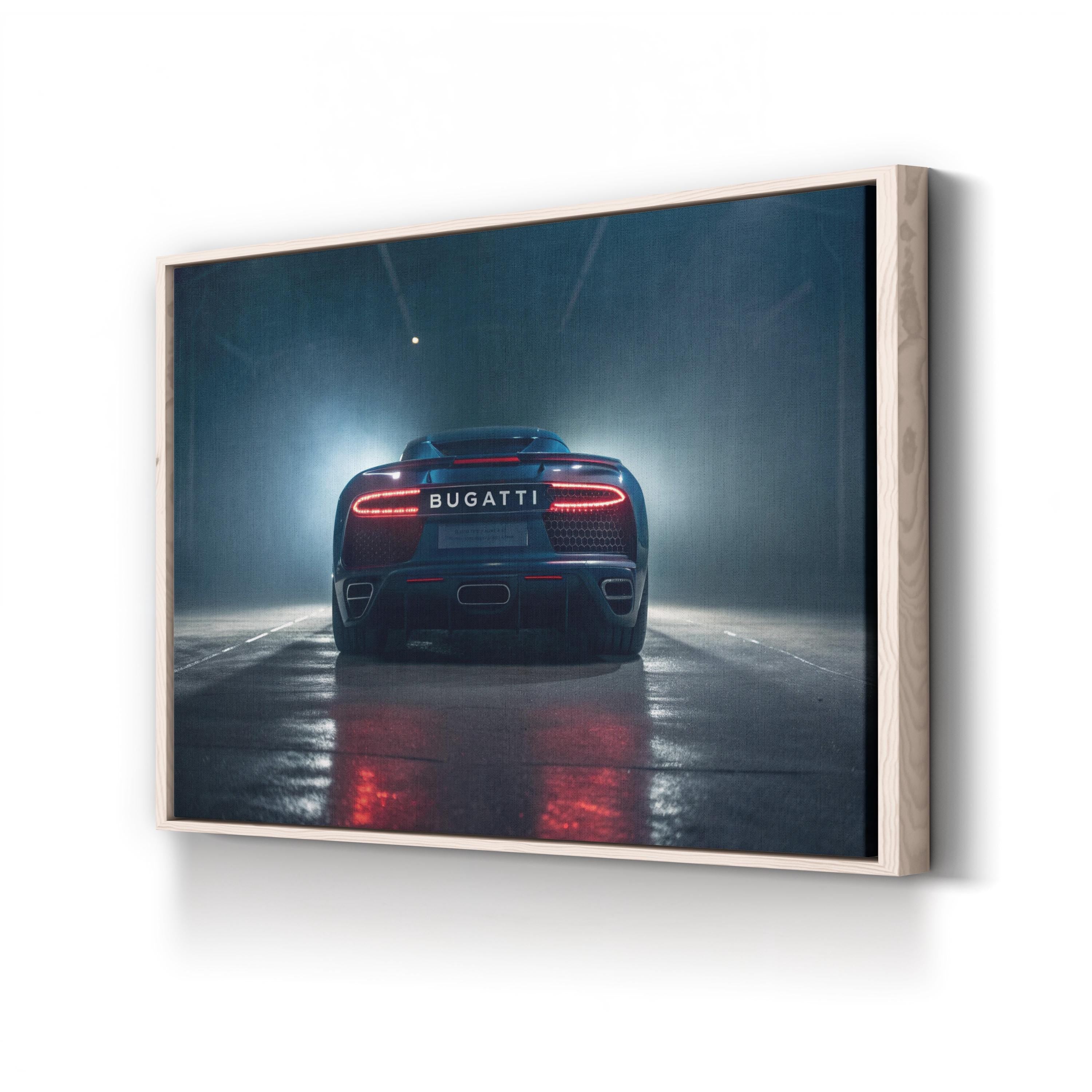 Bugatti V3 Canvas Art – Luxury Sports Car Rear View