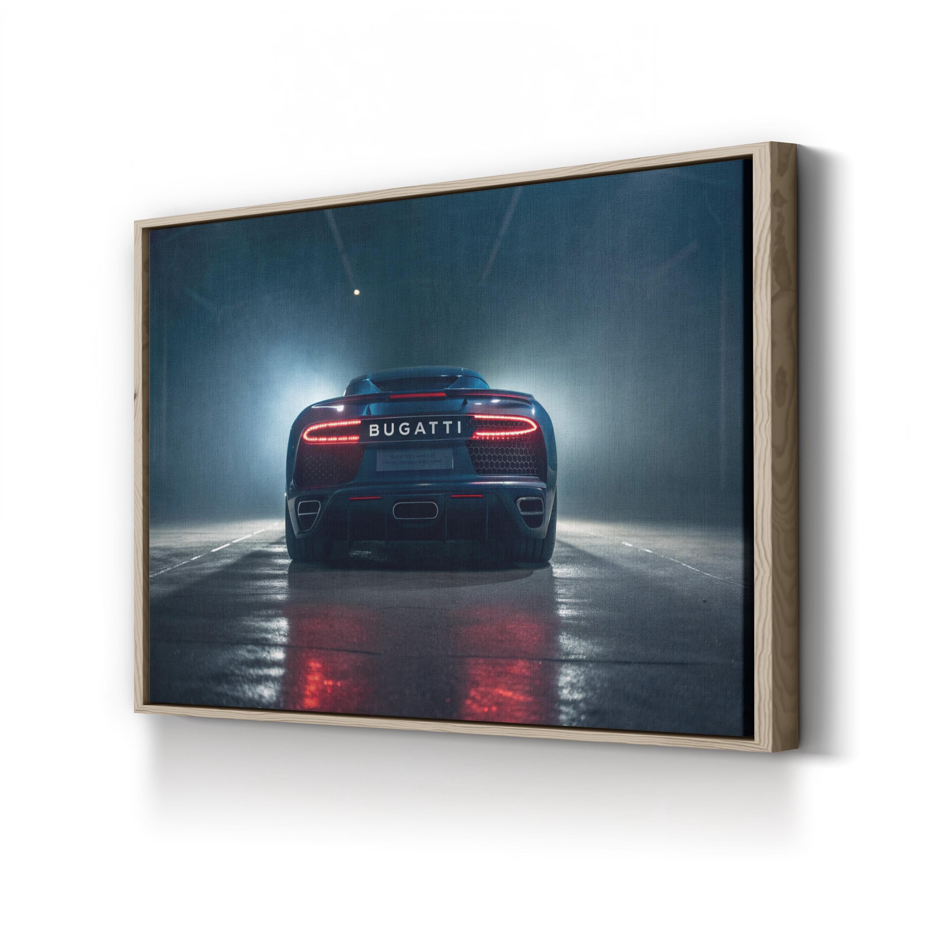 Bugatti V3 Canvas Art – Luxury Sports Car Rear View