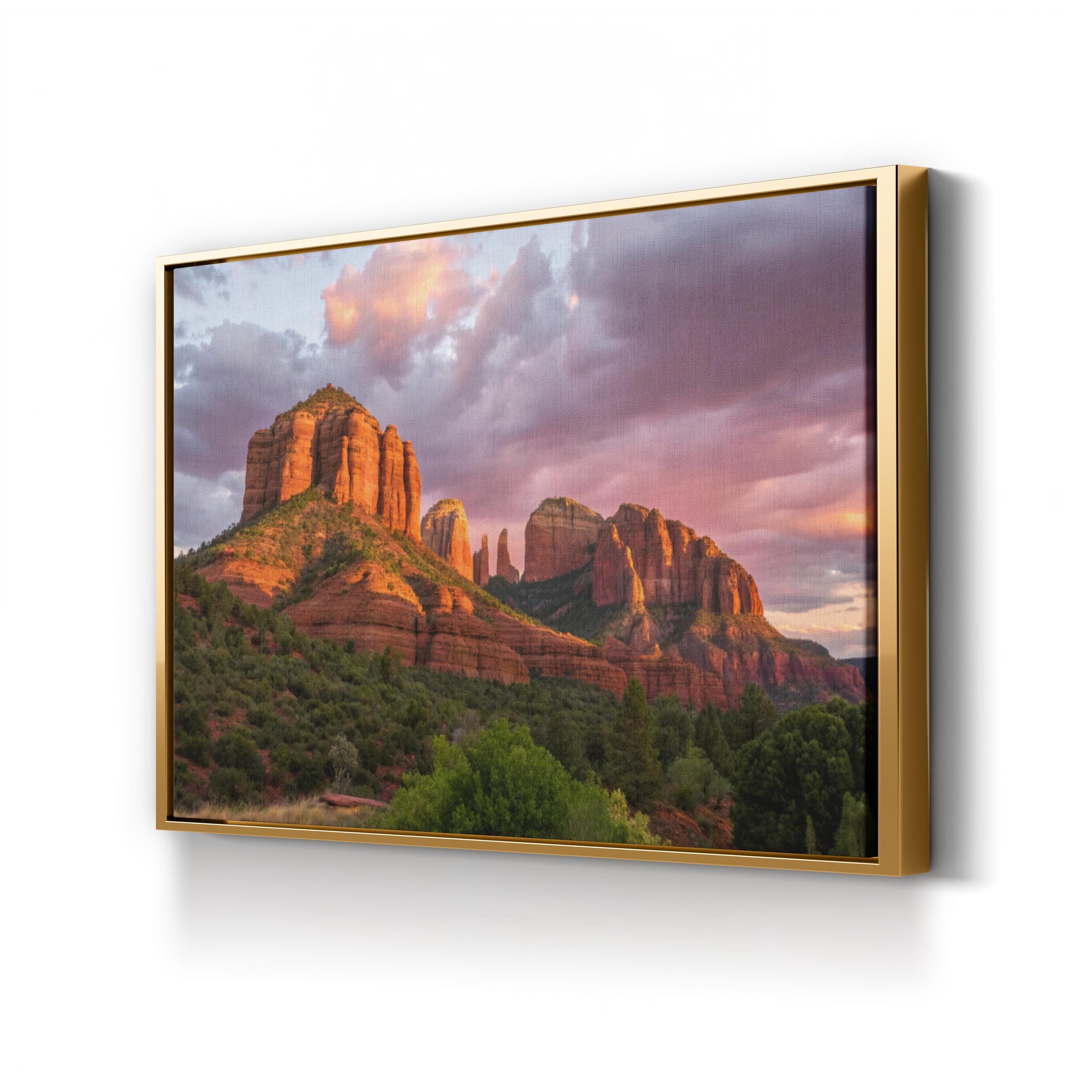 Cathedral Rock Sedona Sunset – Vintage Photography Wall Art | Desert Canvas Print