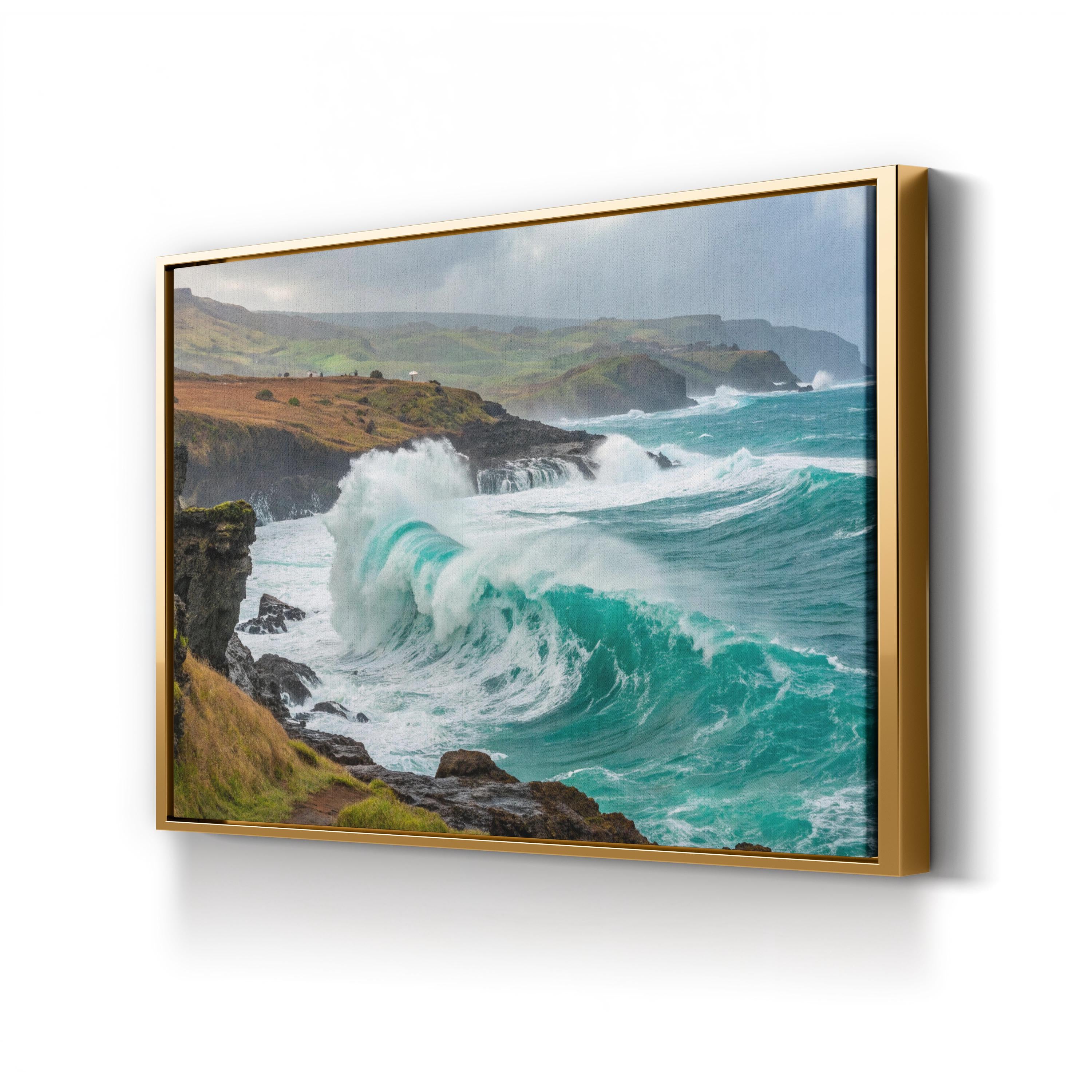 Powerful Crashing Ocean— Coastal Seascape Canvas Wall Art for Living Room Décor