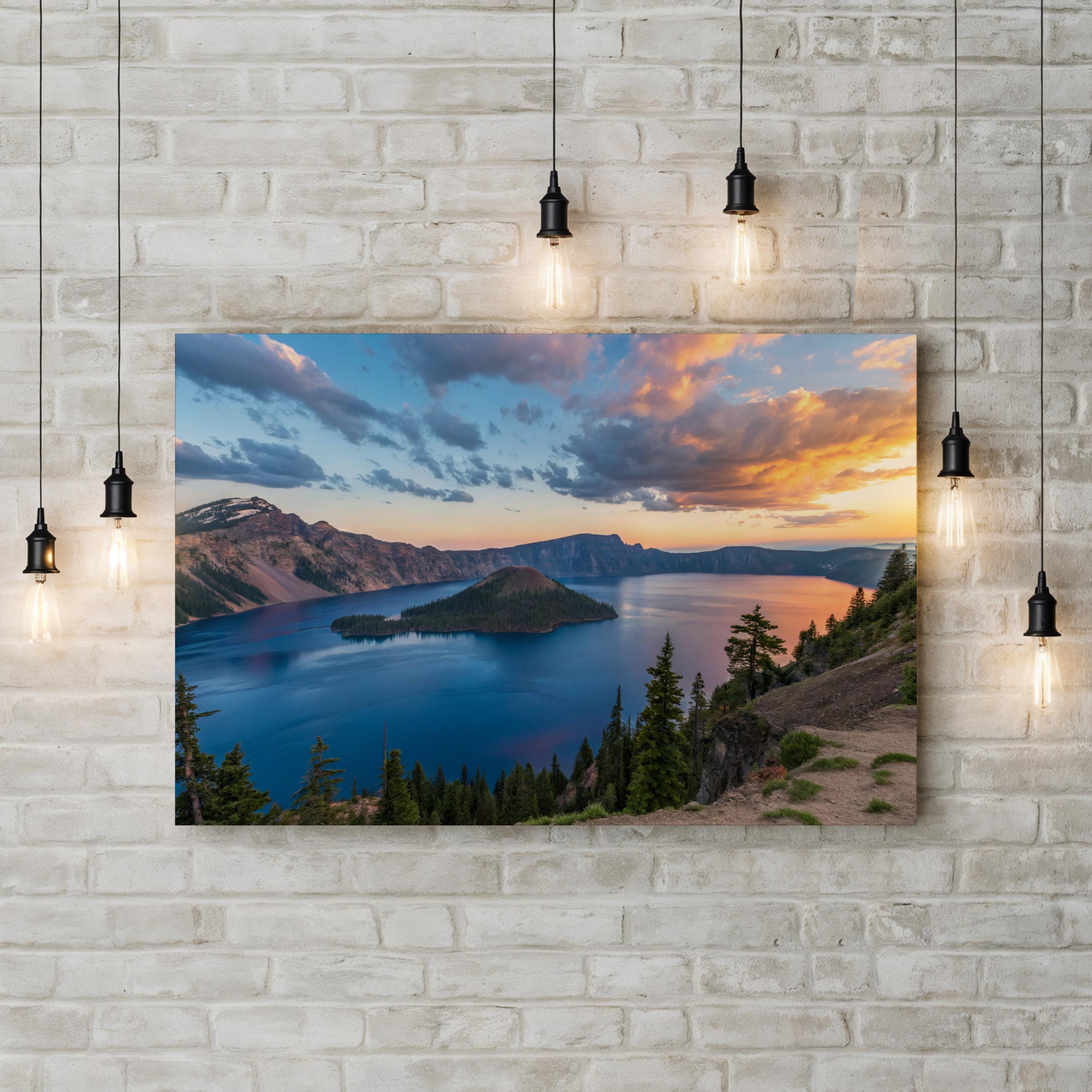 Crater Lake Sunrise — Crater Lake National Park, Oregon Mountain Landscape Canvas Wall Art
