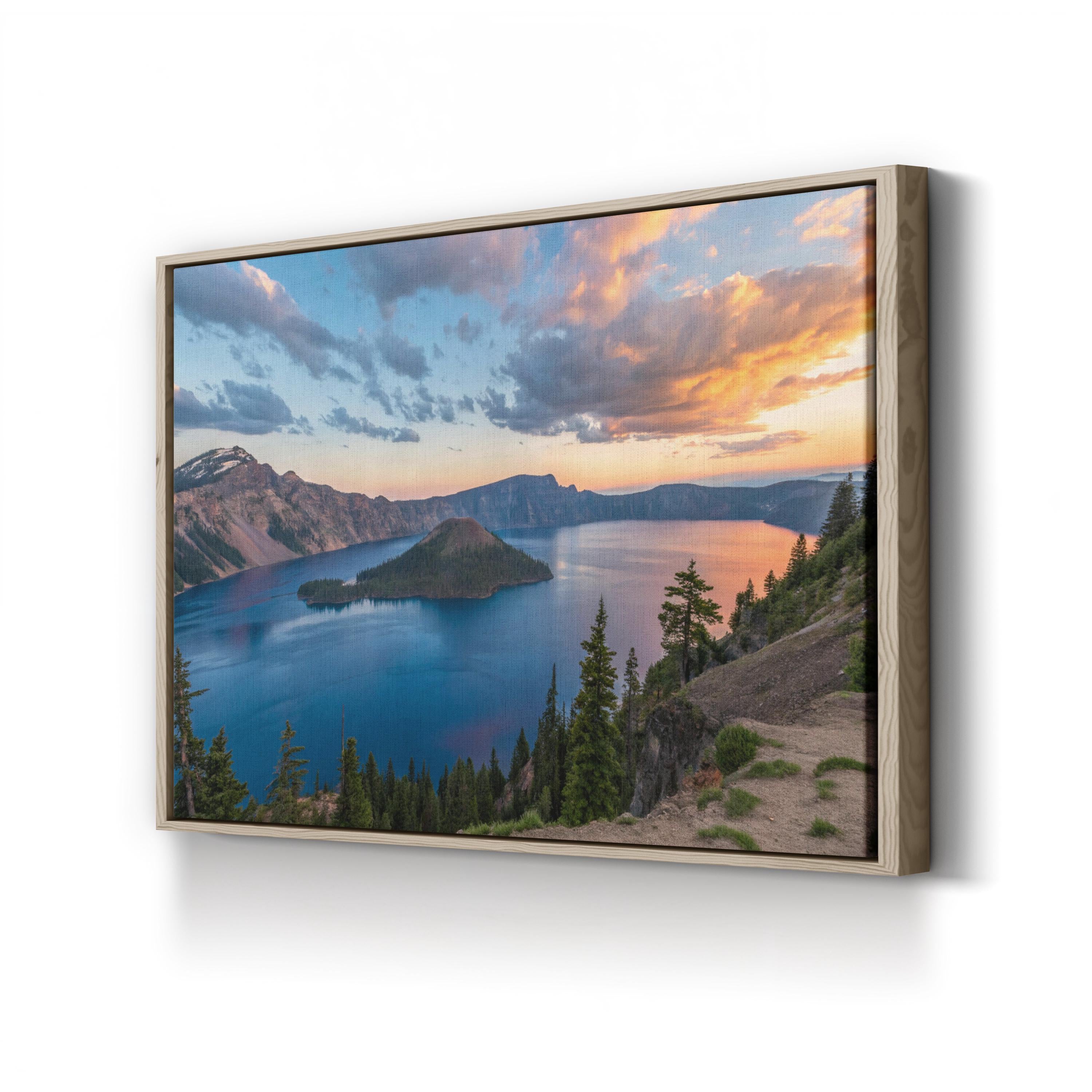 Crater Lake Sunrise — Crater Lake National Park, Oregon Mountain Landscape Canvas Wall Art