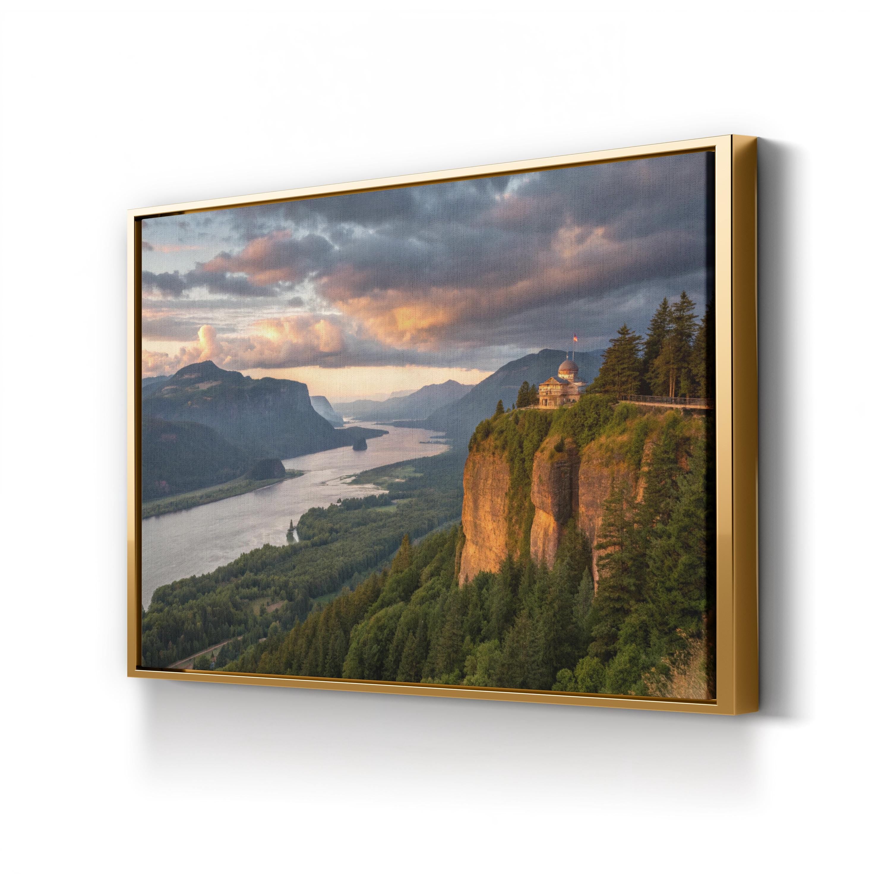 Columbia River Gorge Sunset – Vintage Photography Wall Art | Scenic Landscape Canvas Print