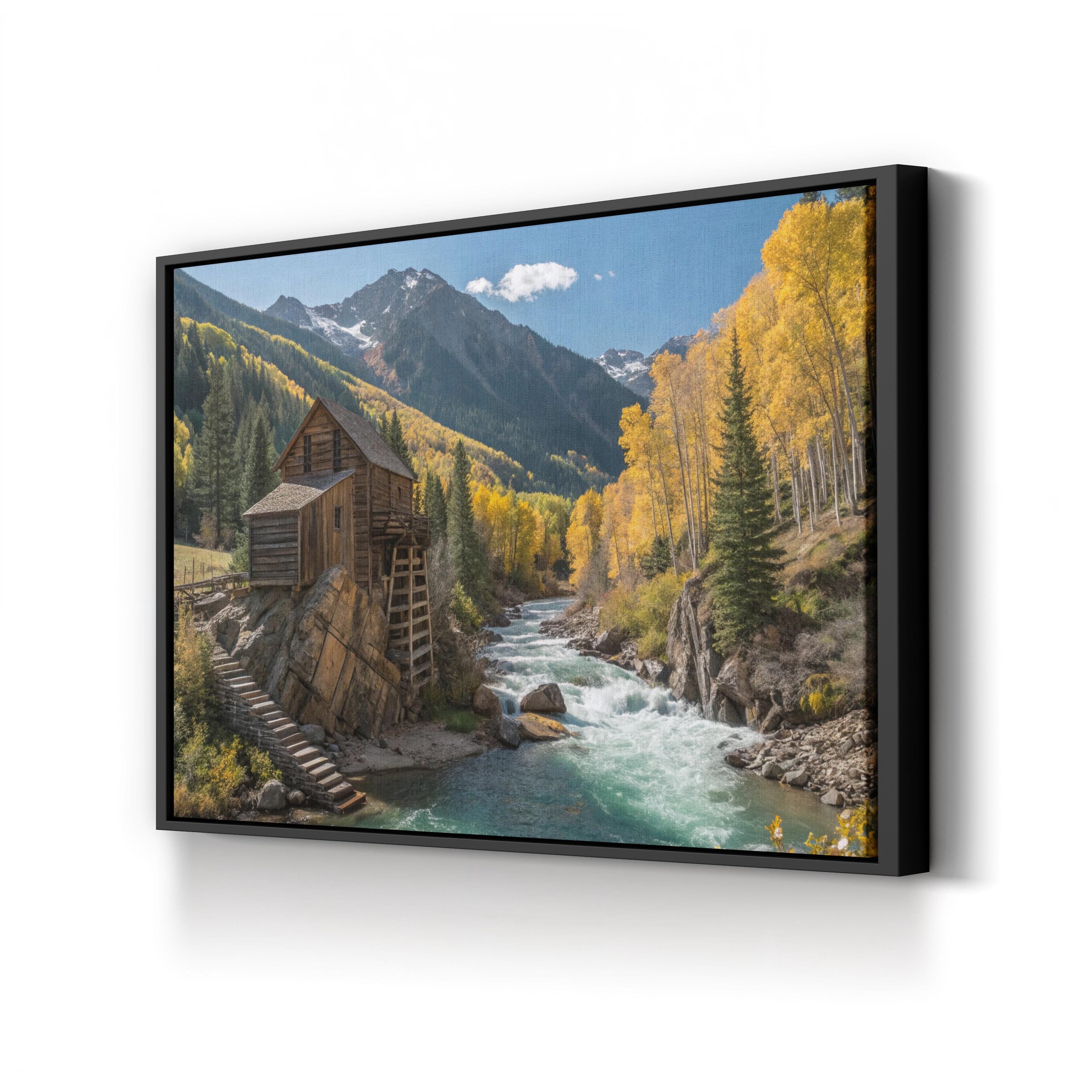 Crystal Mill Colorado – Vintage Photography Wall Art | Mountain Waterfall Canvas Print