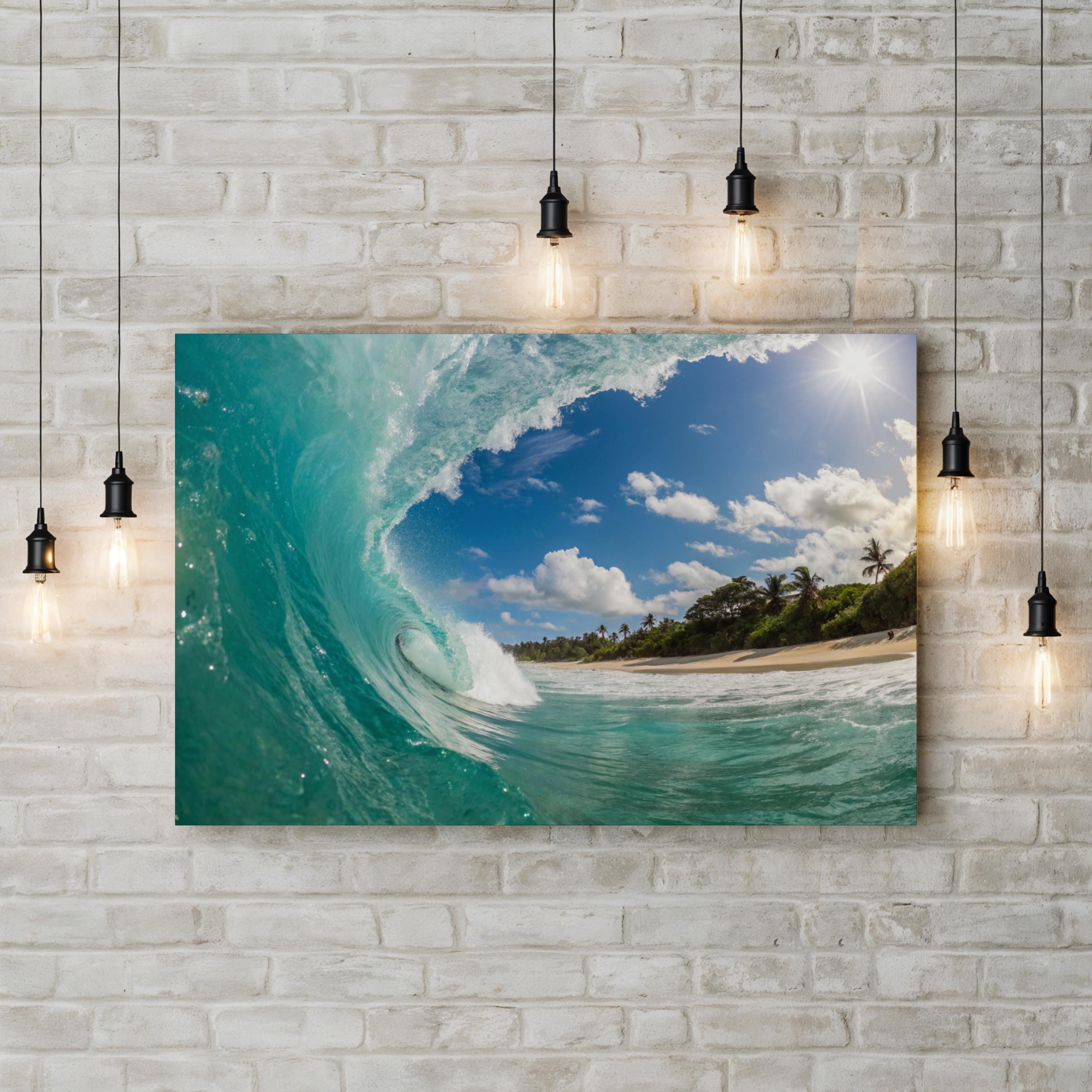 Crystal Mill Ocean Wave Canvas Art – Coastal Beach Seascape