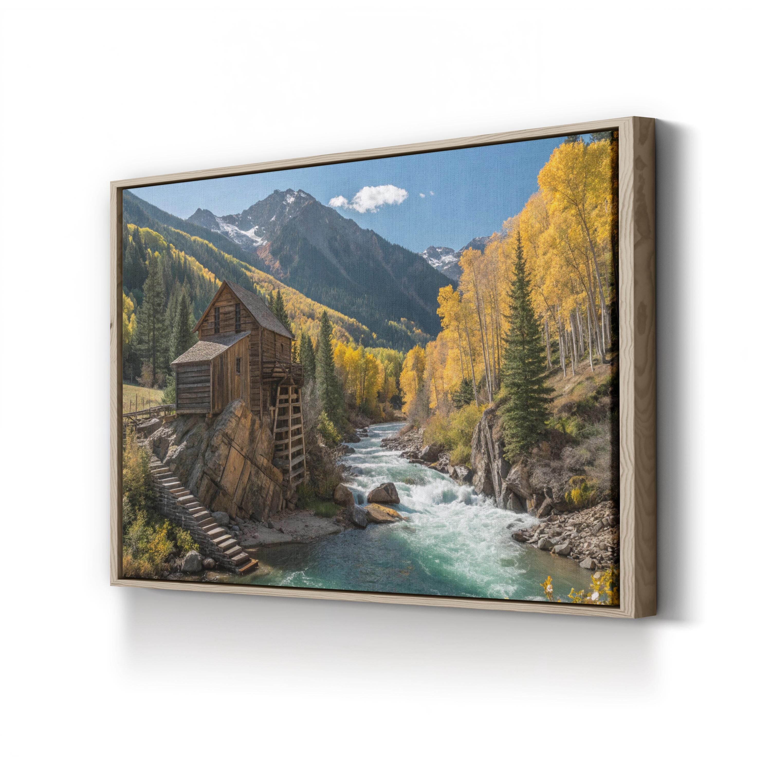 Crystal Mill Colorado – Vintage Photography Wall Art | Mountain Waterfall Canvas Print