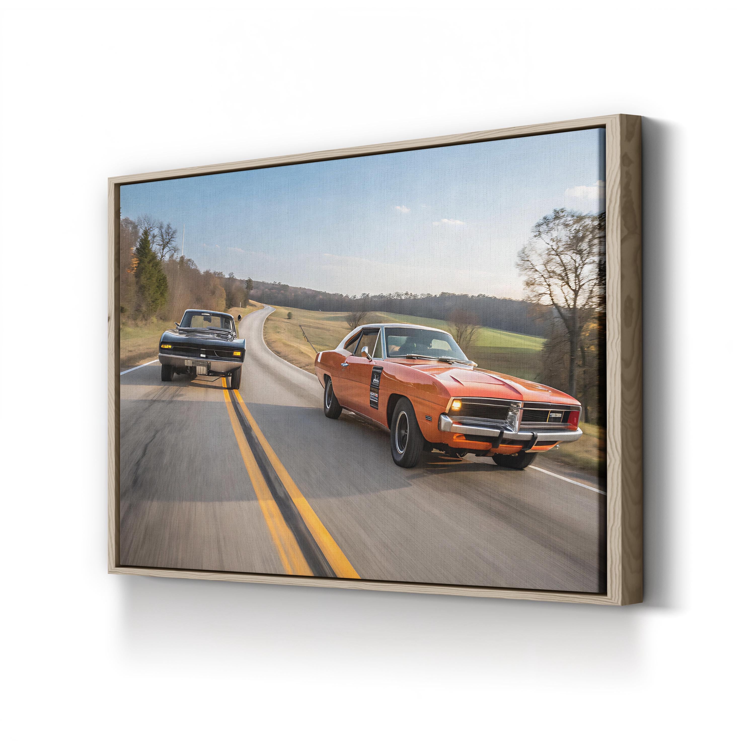Smokey Muscle Car – Vintage Photography Wall Art | American Racing Canvas Print