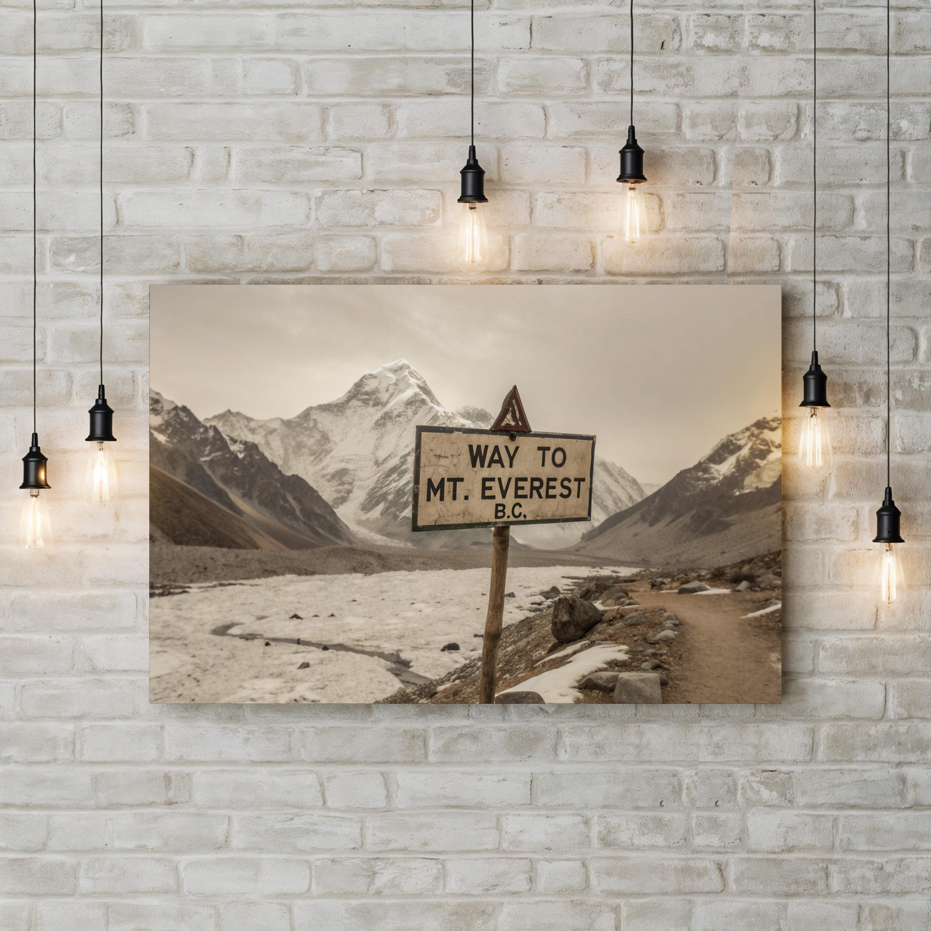 Everest Base Camp, Himalayas – Vintage Photography Wall Art | Mountain Landscape Canvas Print