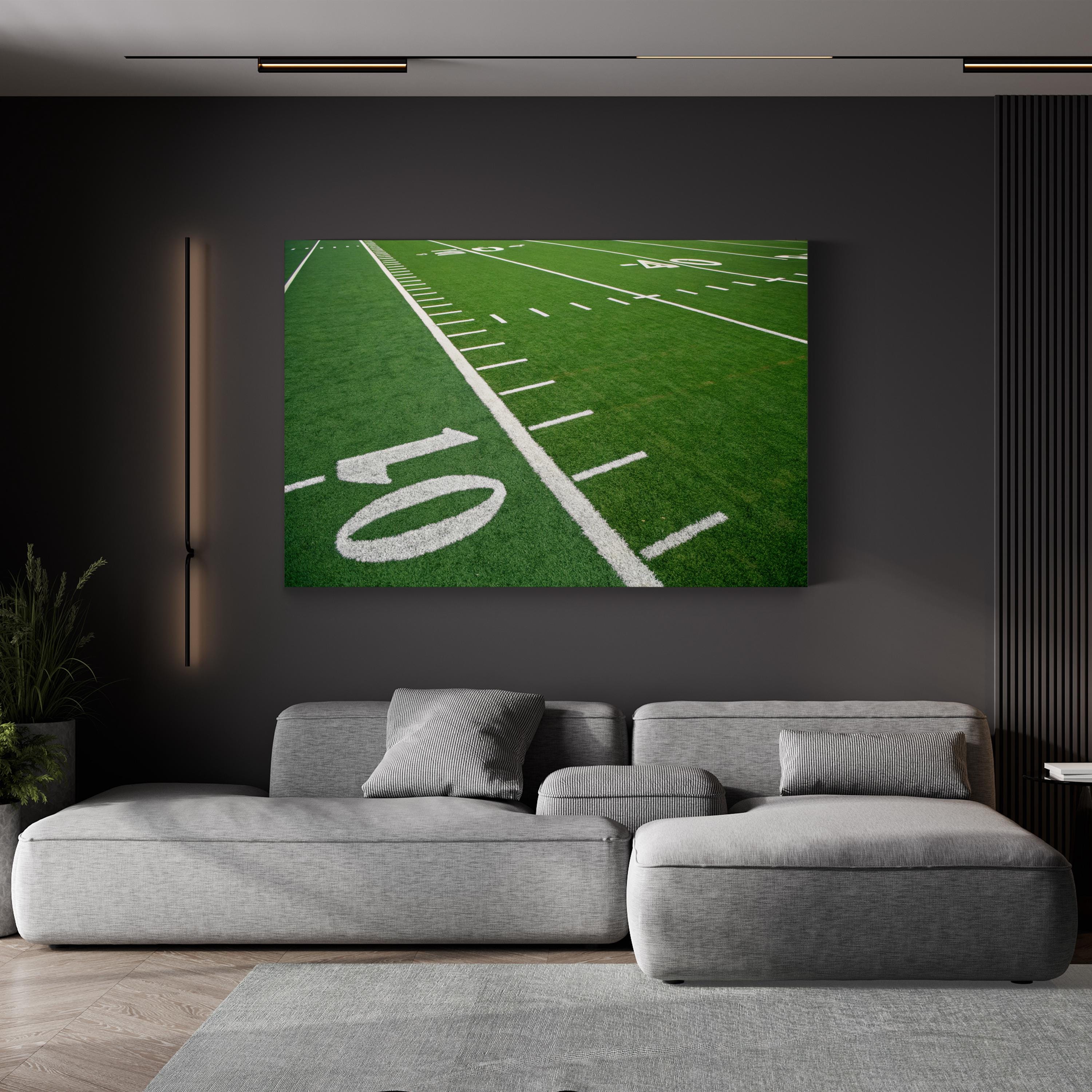 Football Field Turf – Vintage Photography Wall Art | Sports Canvas Print