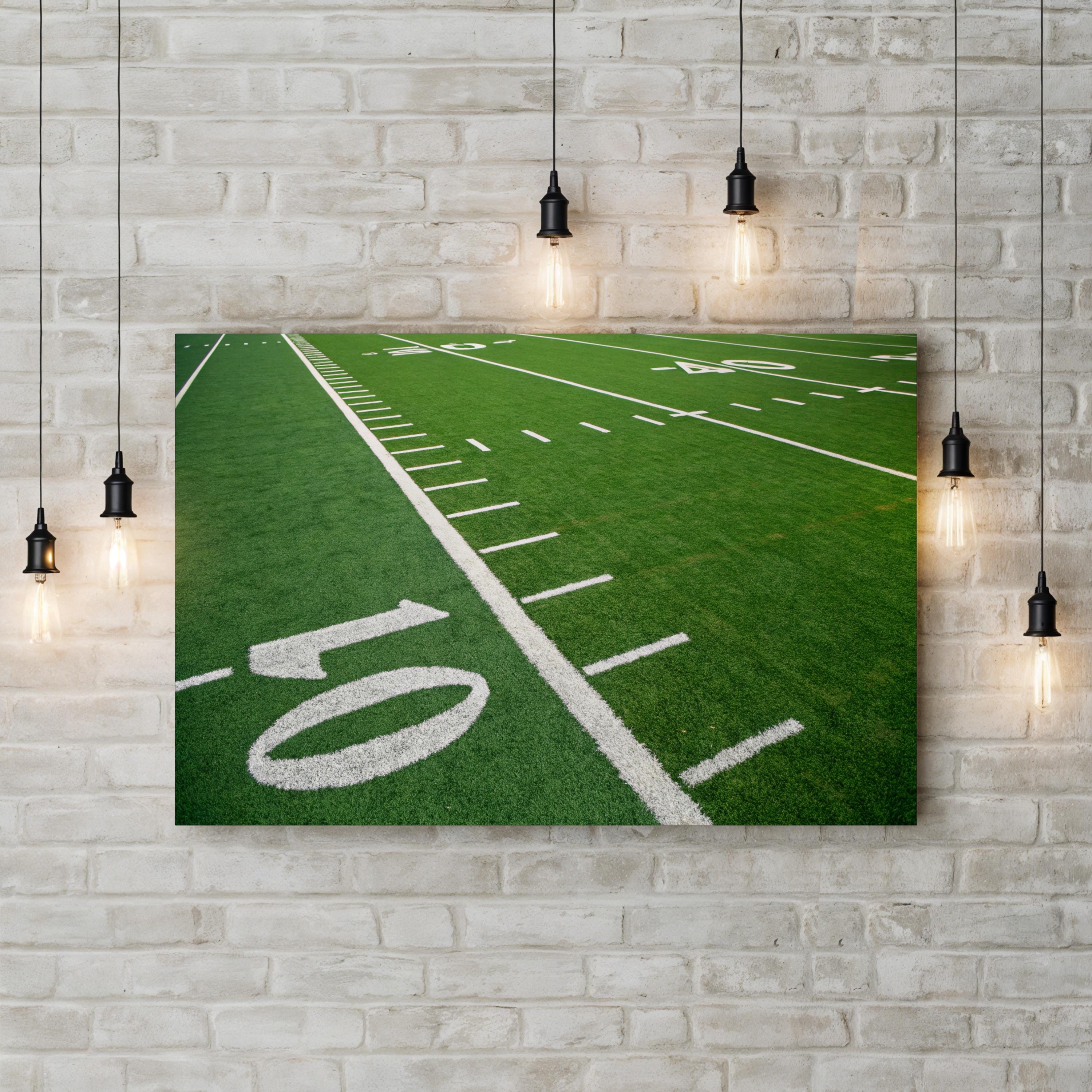 Football Field Turf – Vintage Photography Wall Art | Sports Canvas Print