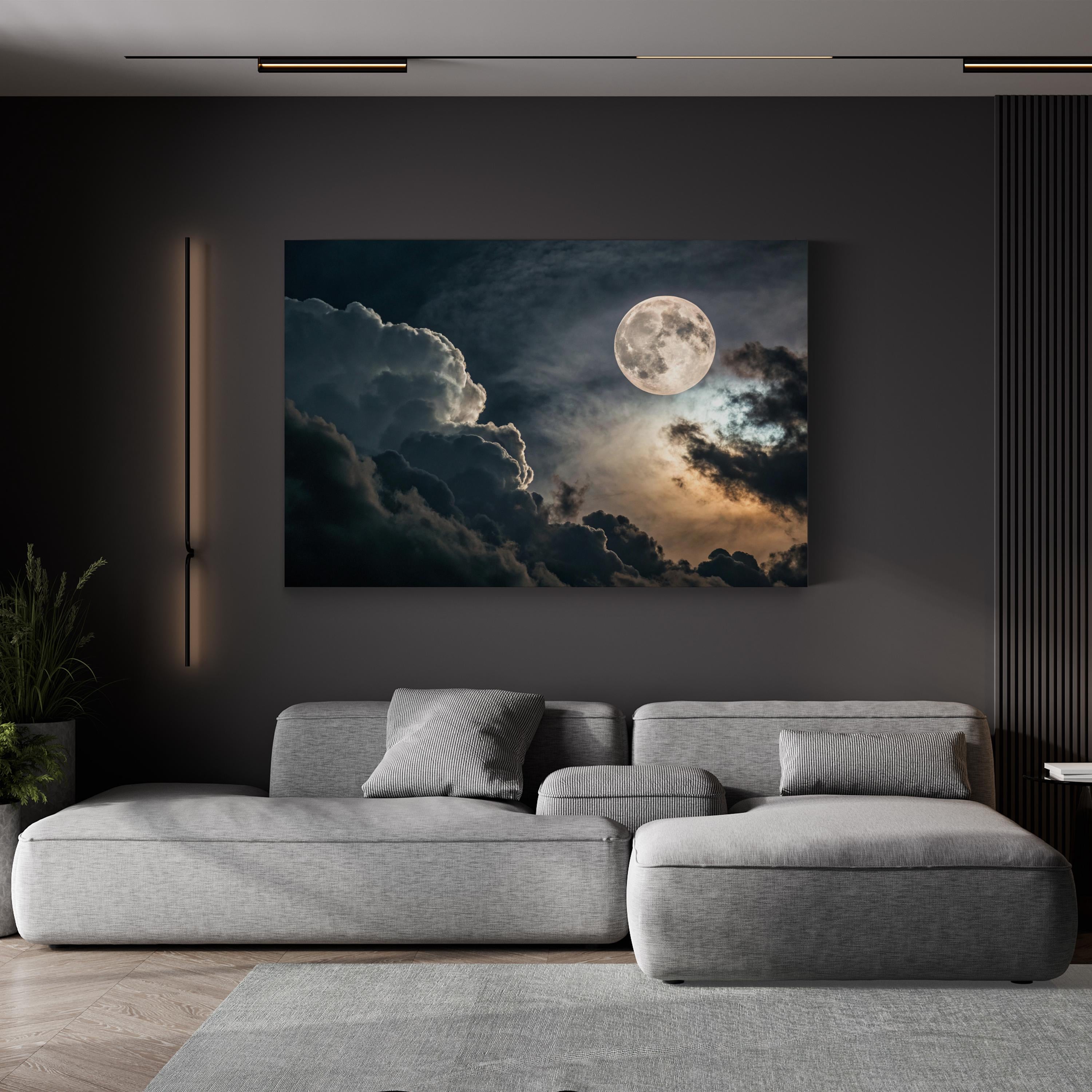 Mystical Full Moon – Vintage Photography Wall Art | Celestial Night Canvas Print