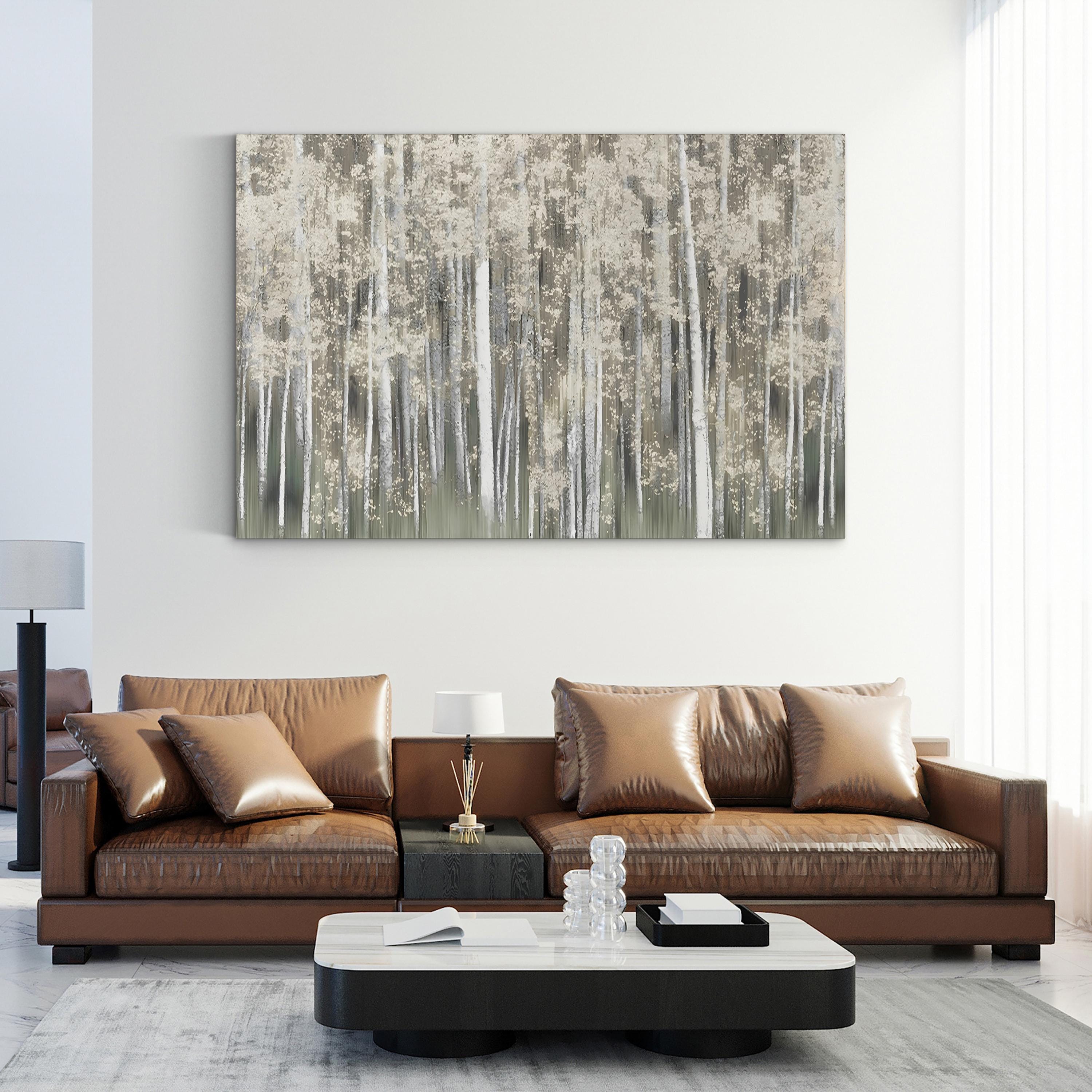 White Birch Grove – Period Illustration Wall Art | Minimalist Rustic Canvas Print