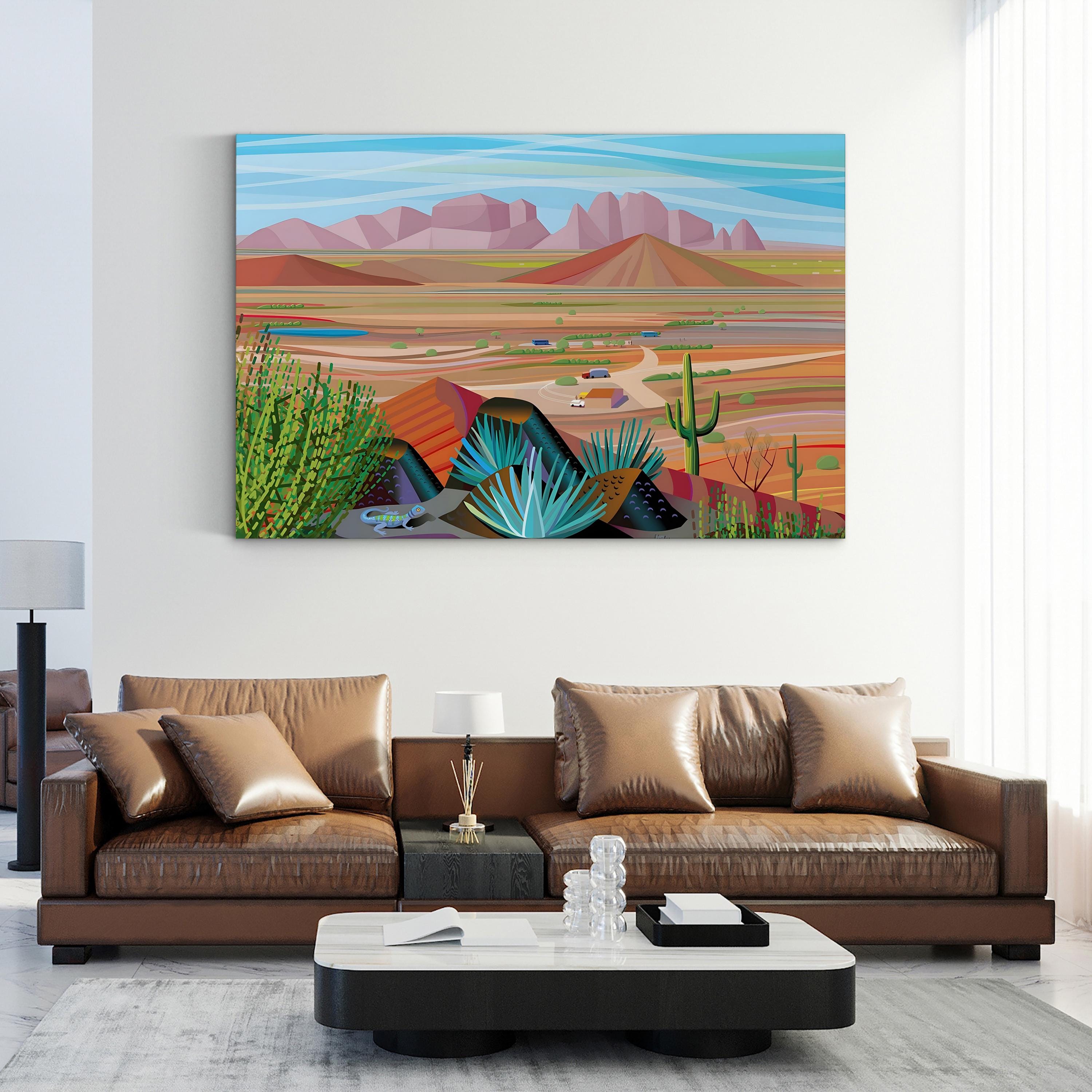West of Phoenix Canvas Art Print: Southwestern Desert Landscape Wall Art