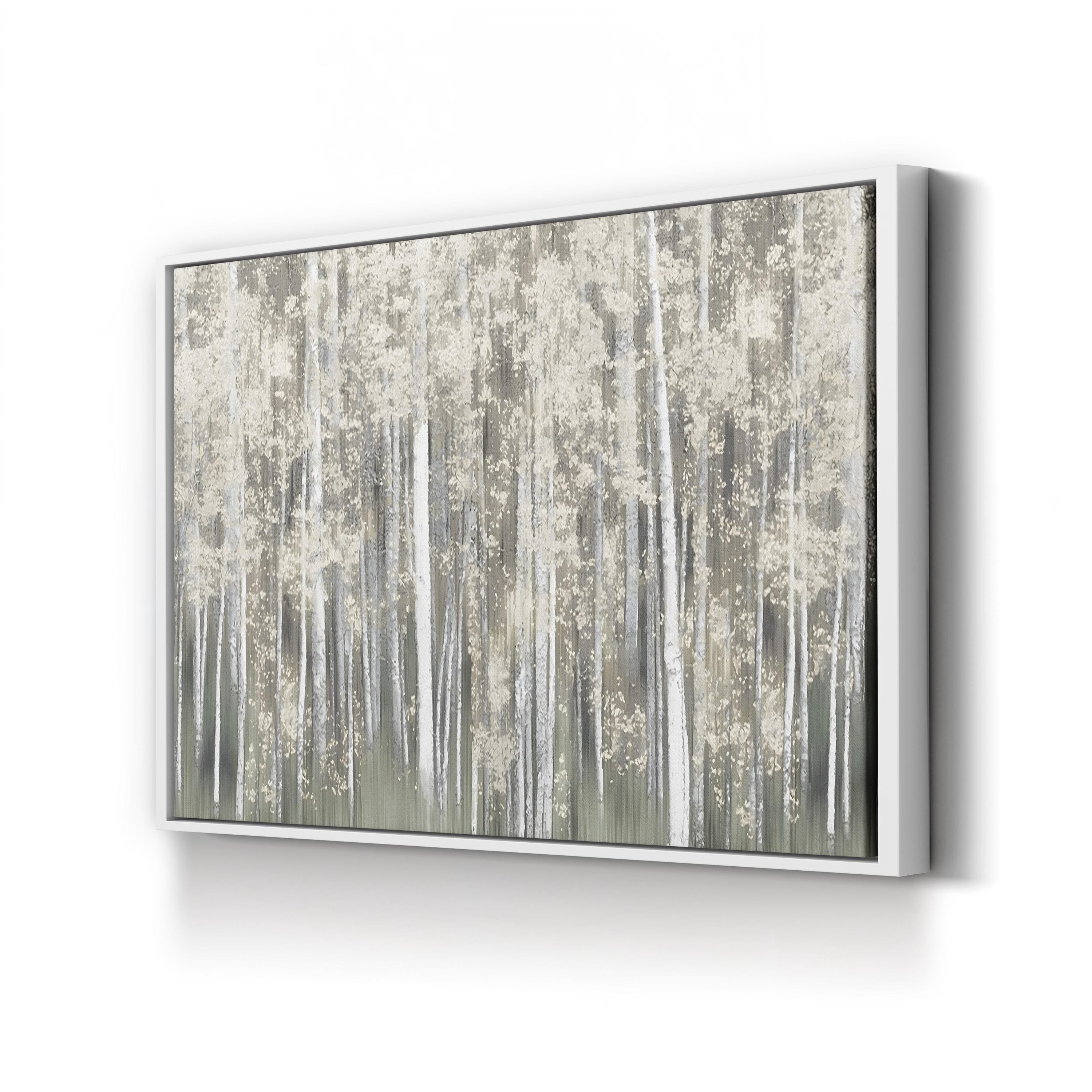 White Birch Grove – Period Illustration Wall Art | Minimalist Rustic Canvas Print