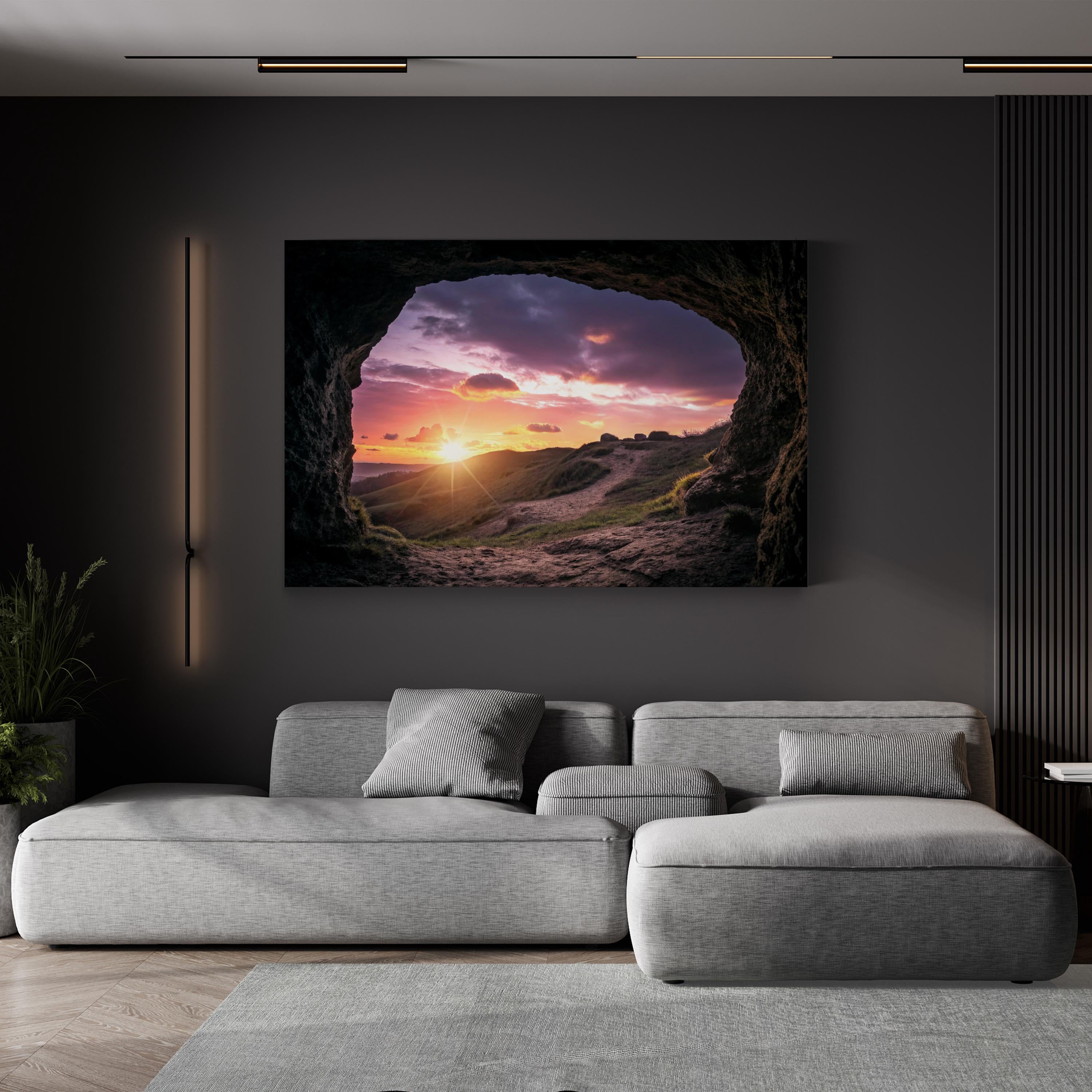 Golgotha Sunset – Period Illustration Wall Art | Christian Landscape Canvas Print