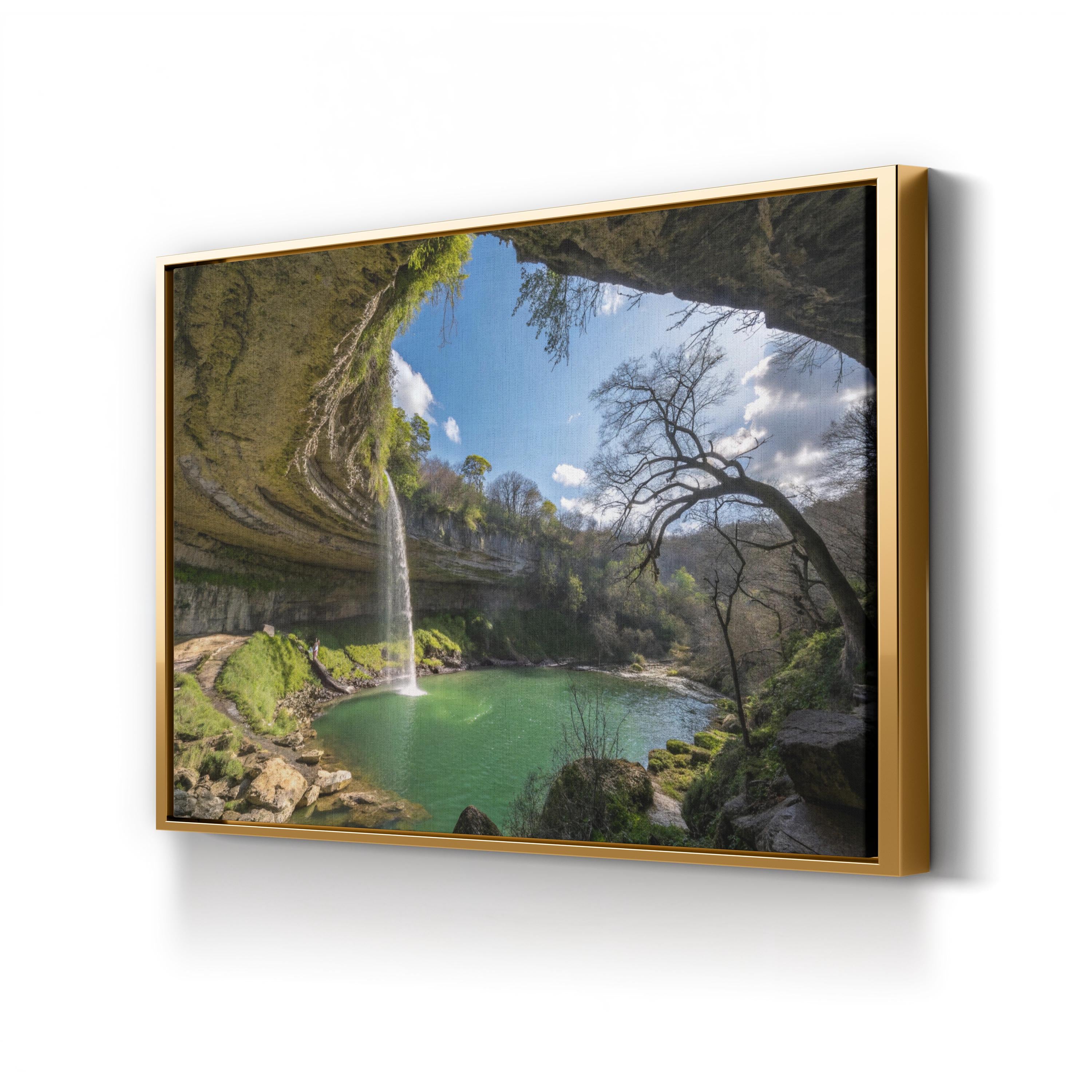 Hamilton Pool Waterfall – Vintage Photography Wall Art | Texas Nature Canvas Print