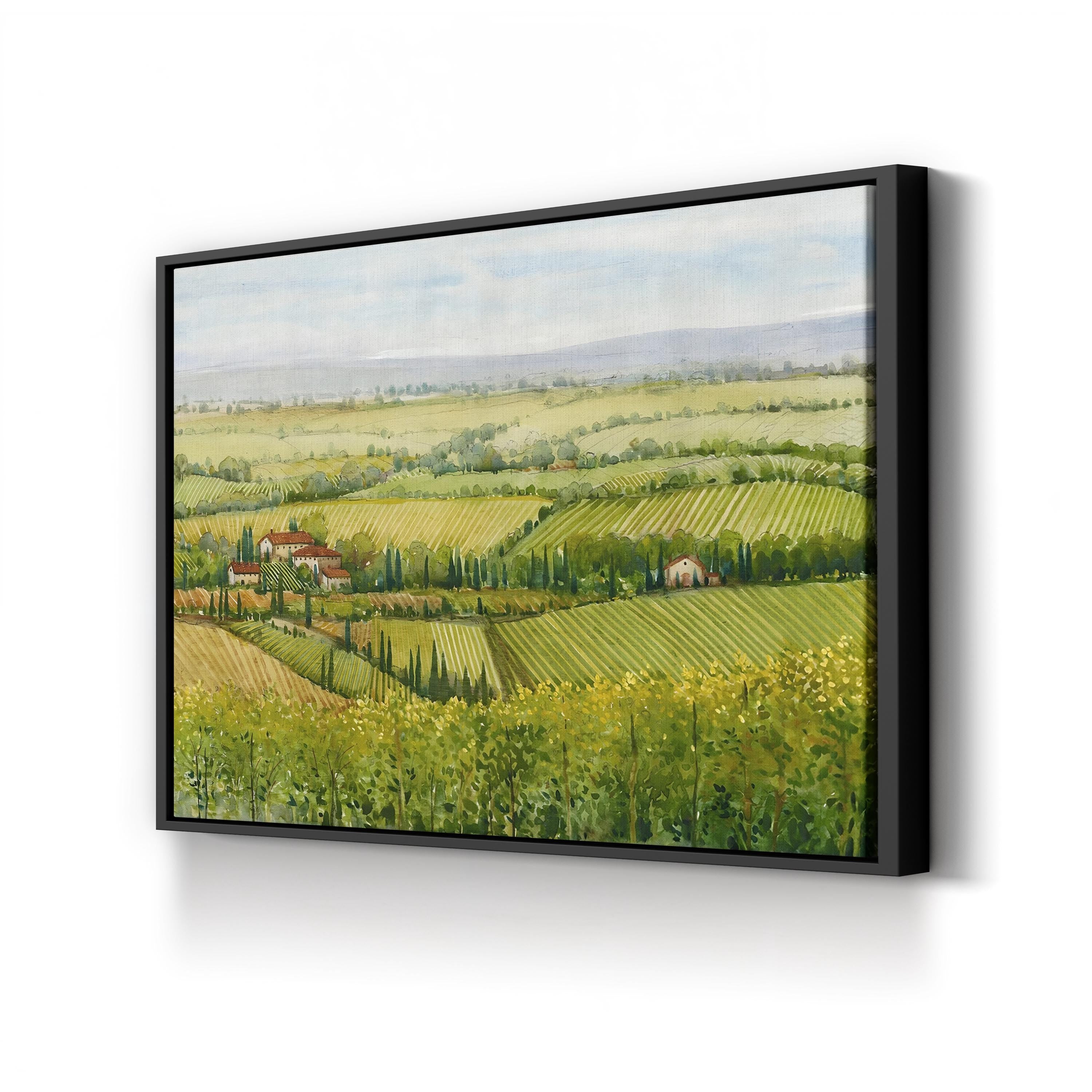 Tuscan Vineyard Canvas Print: Wine Country Landscape Wall Art