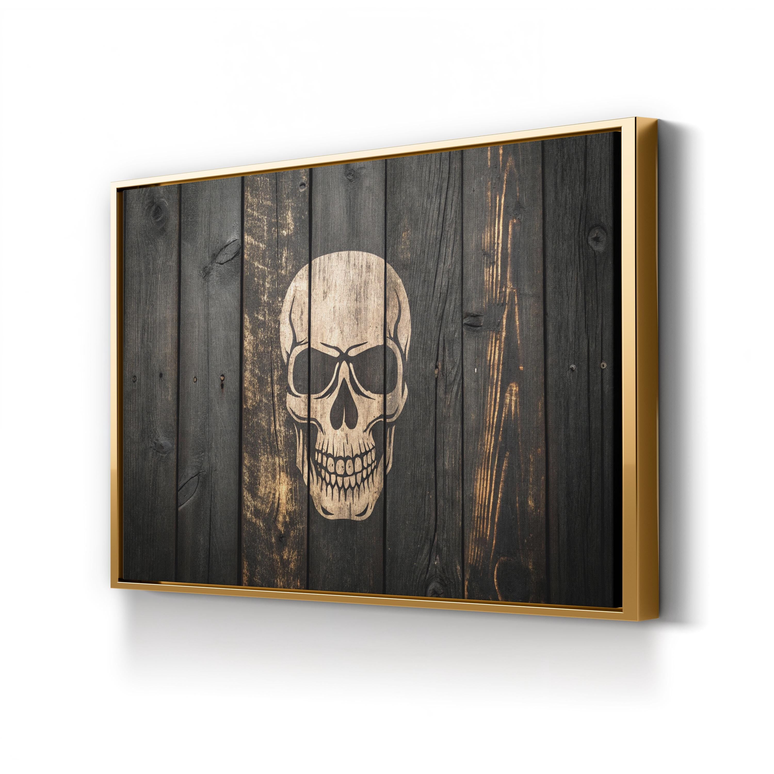 Distressed Skull Gothic – Period Illustration Wall Art | Dark Memento Mori Canvas Print