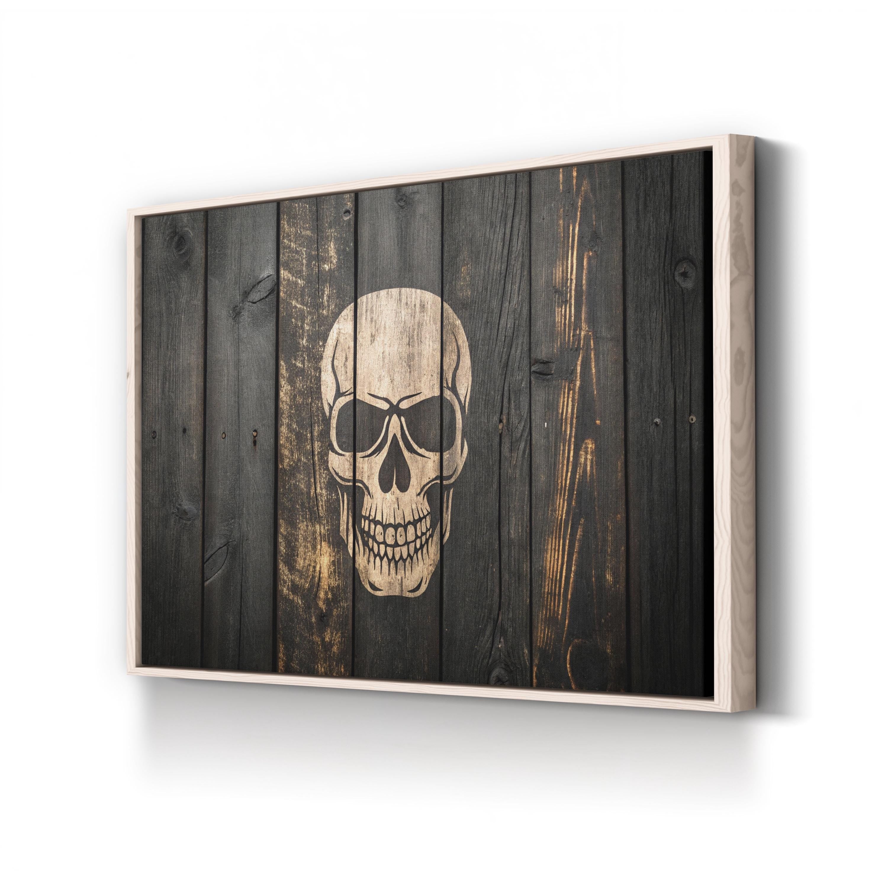 Distressed Skull Gothic – Period Illustration Wall Art | Dark Memento Mori Canvas Print