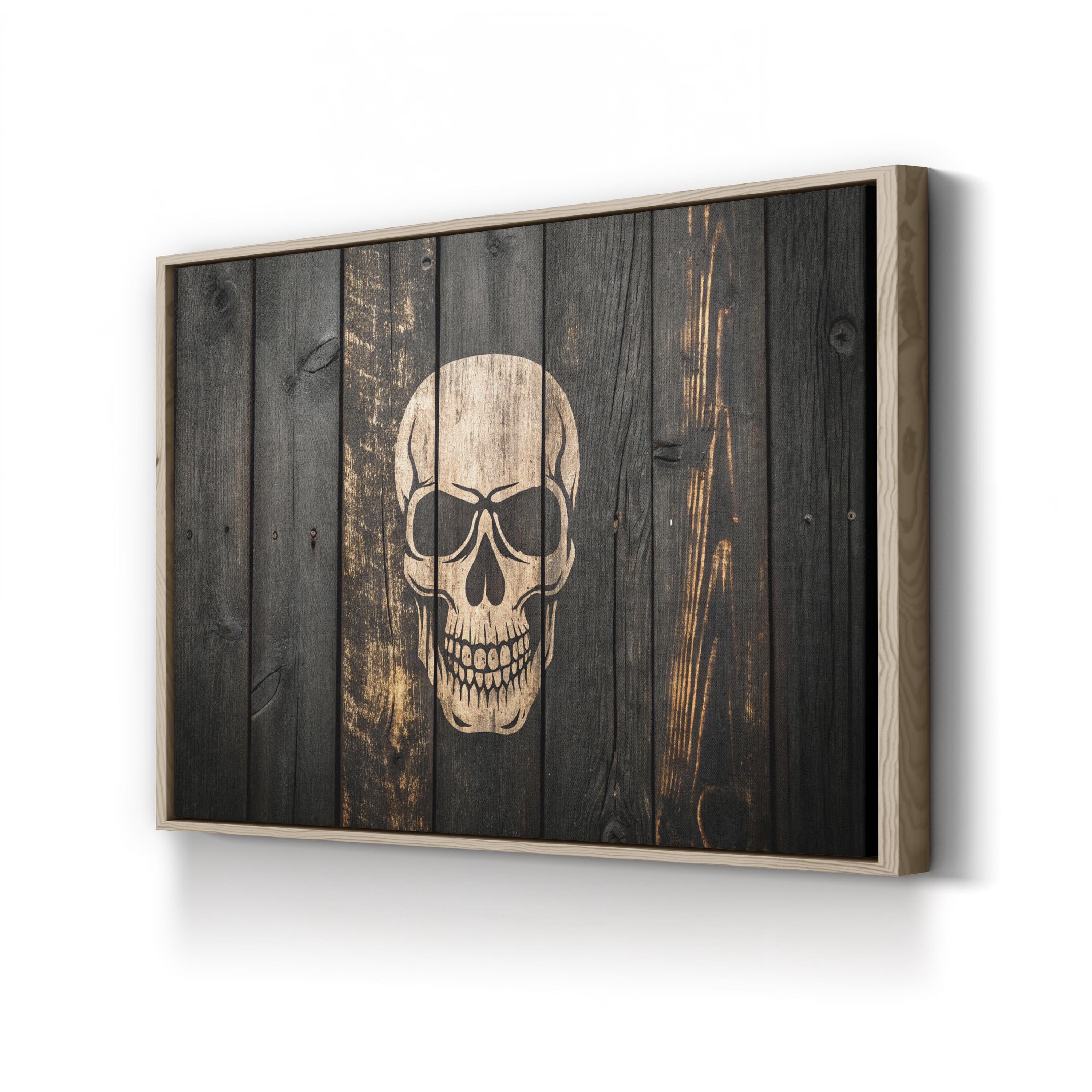 Distressed Skull Gothic – Period Illustration Wall Art | Dark Memento Mori Canvas Print