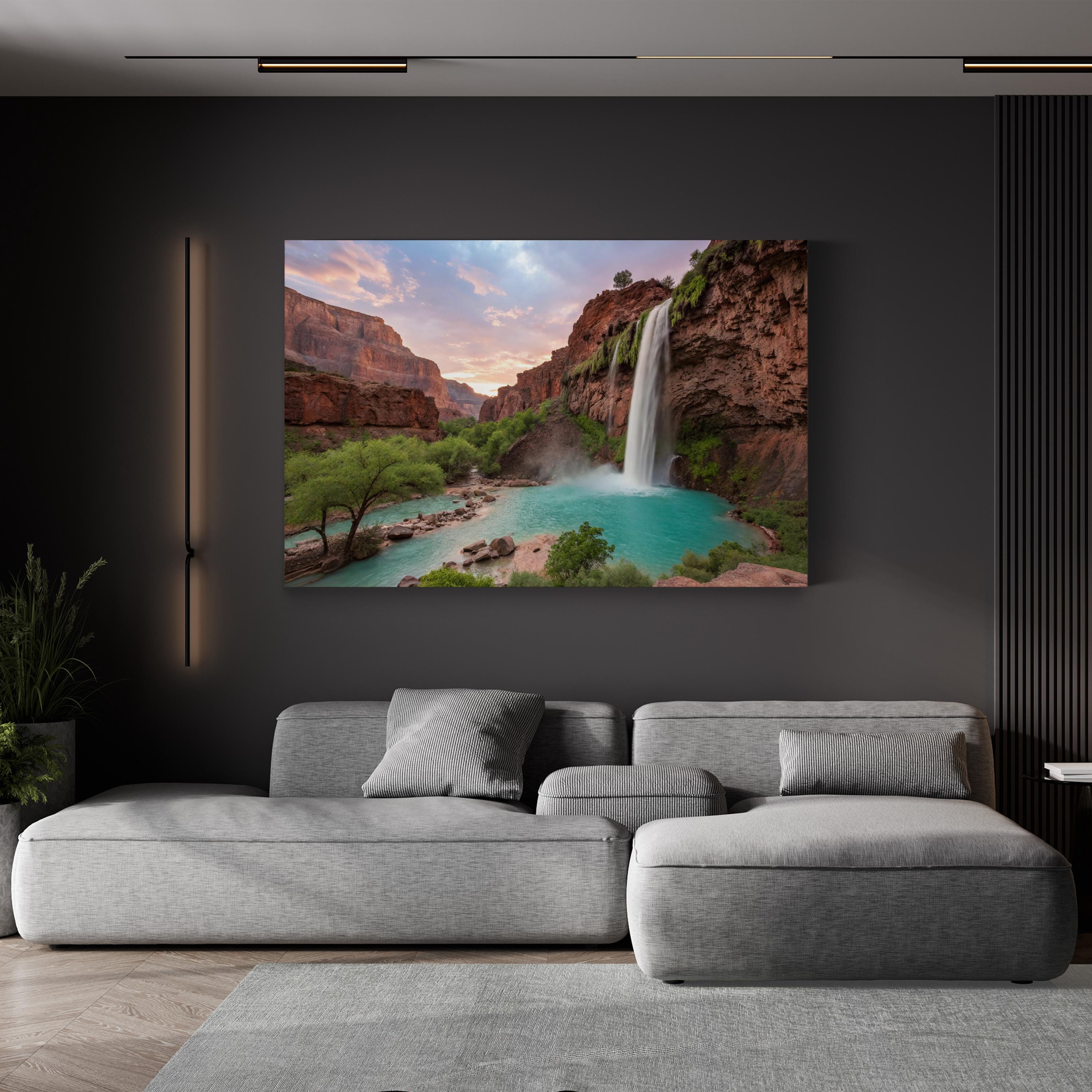 Havasu Falls Arizona – Vintage Photography Wall Art | Turquoise Waterfall Canvas Print