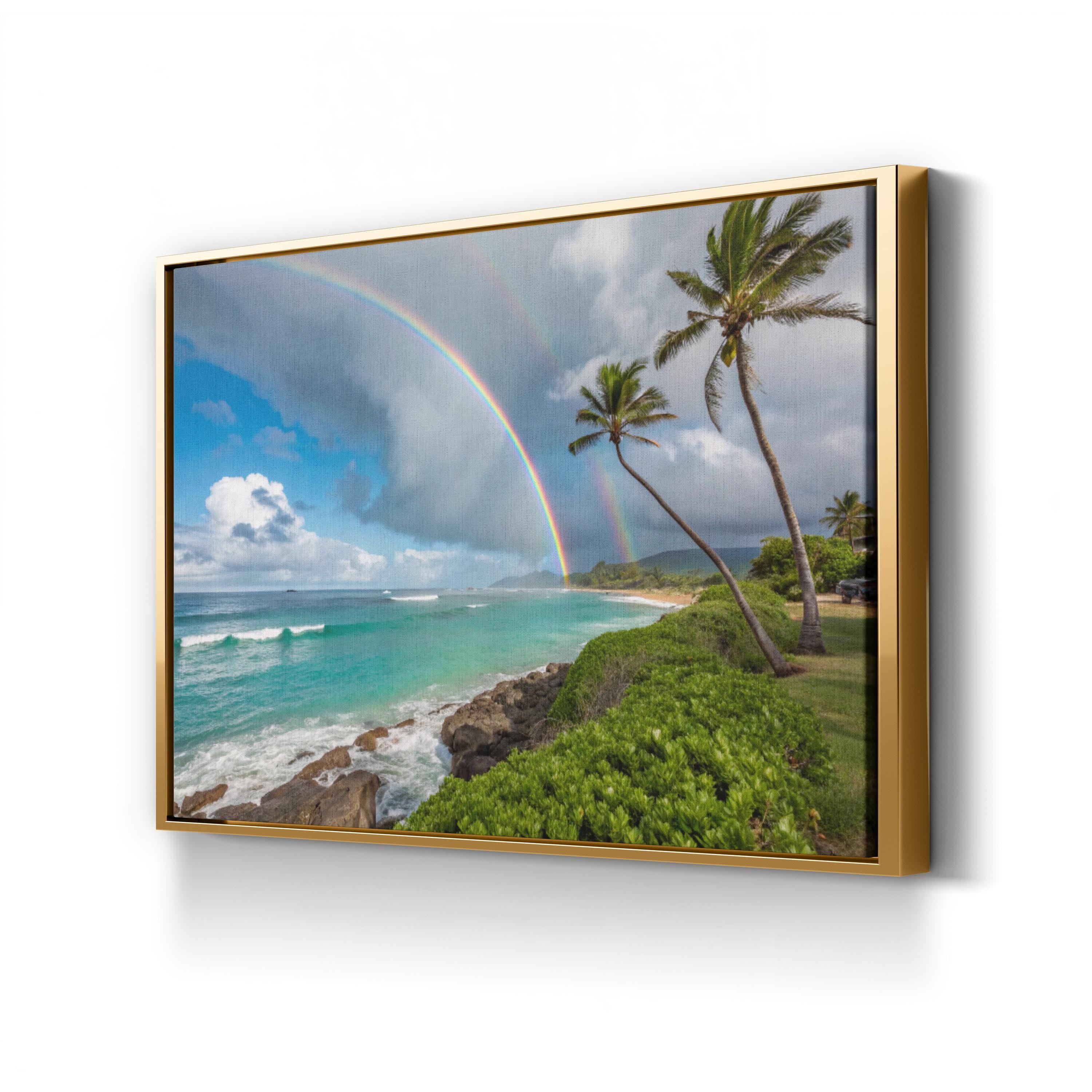 Hawaiian Beach Shoreline Wall Art — Tropical Island Seascape Canvas Print